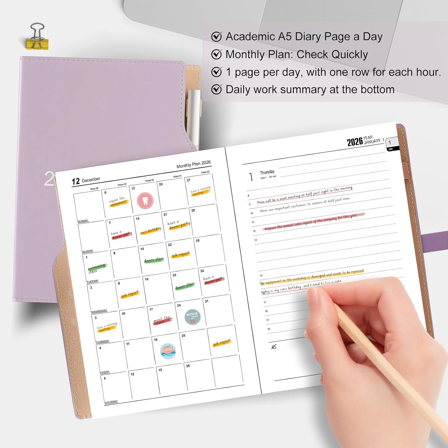 Thumbnail 6 de Diario accademico 2026 A5 giorno per pagina 14×21,5 cm 📓