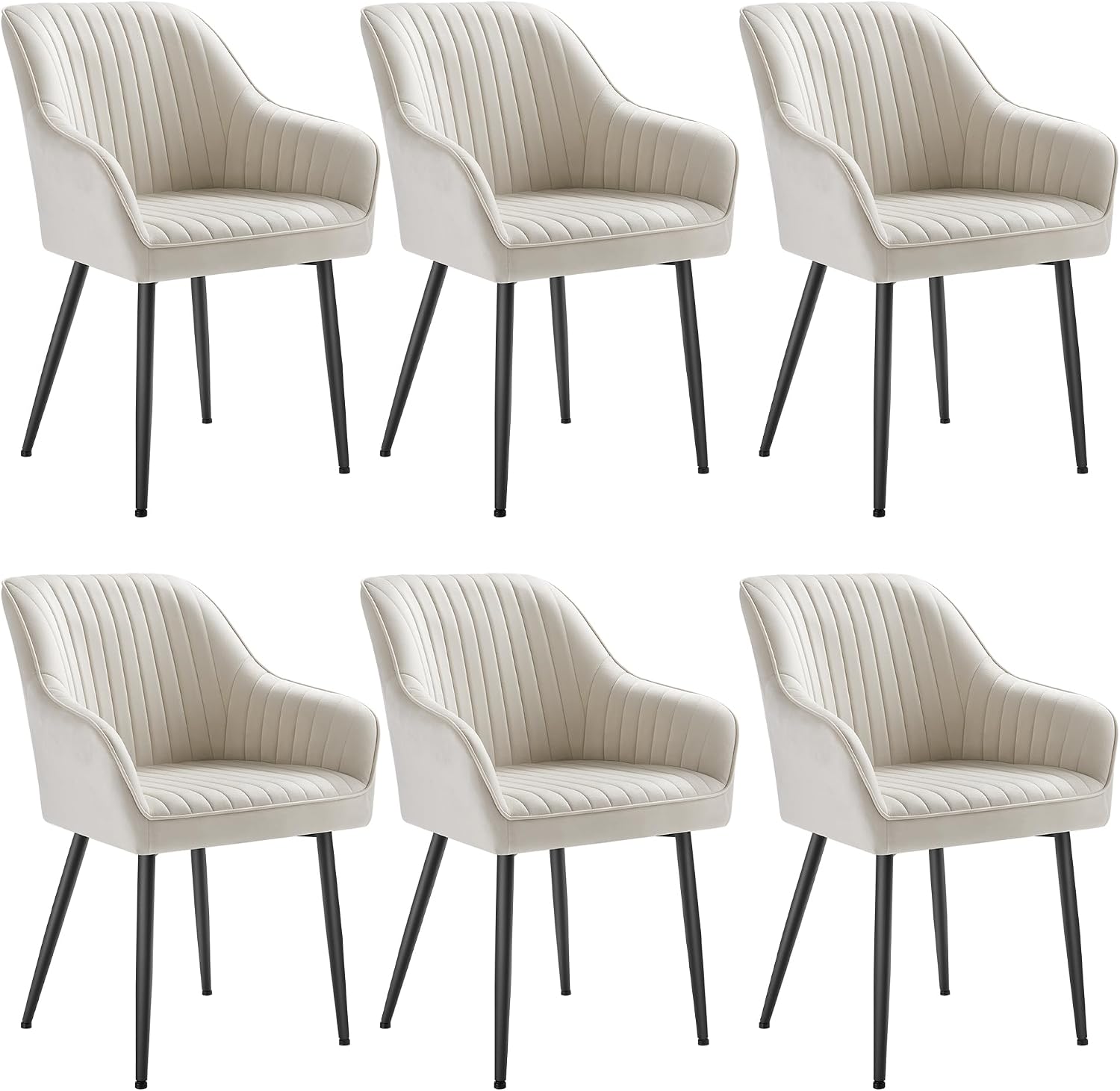Detalle de SONGMICS LDC087W16 Esszimmerstuhl 6er Set Cappuccino-Beige