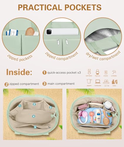 Thumbnail 4 de ENONEO Bolsa Playa Mujer Grande XXL: Dúo de practicidad y estilo para tus viajes