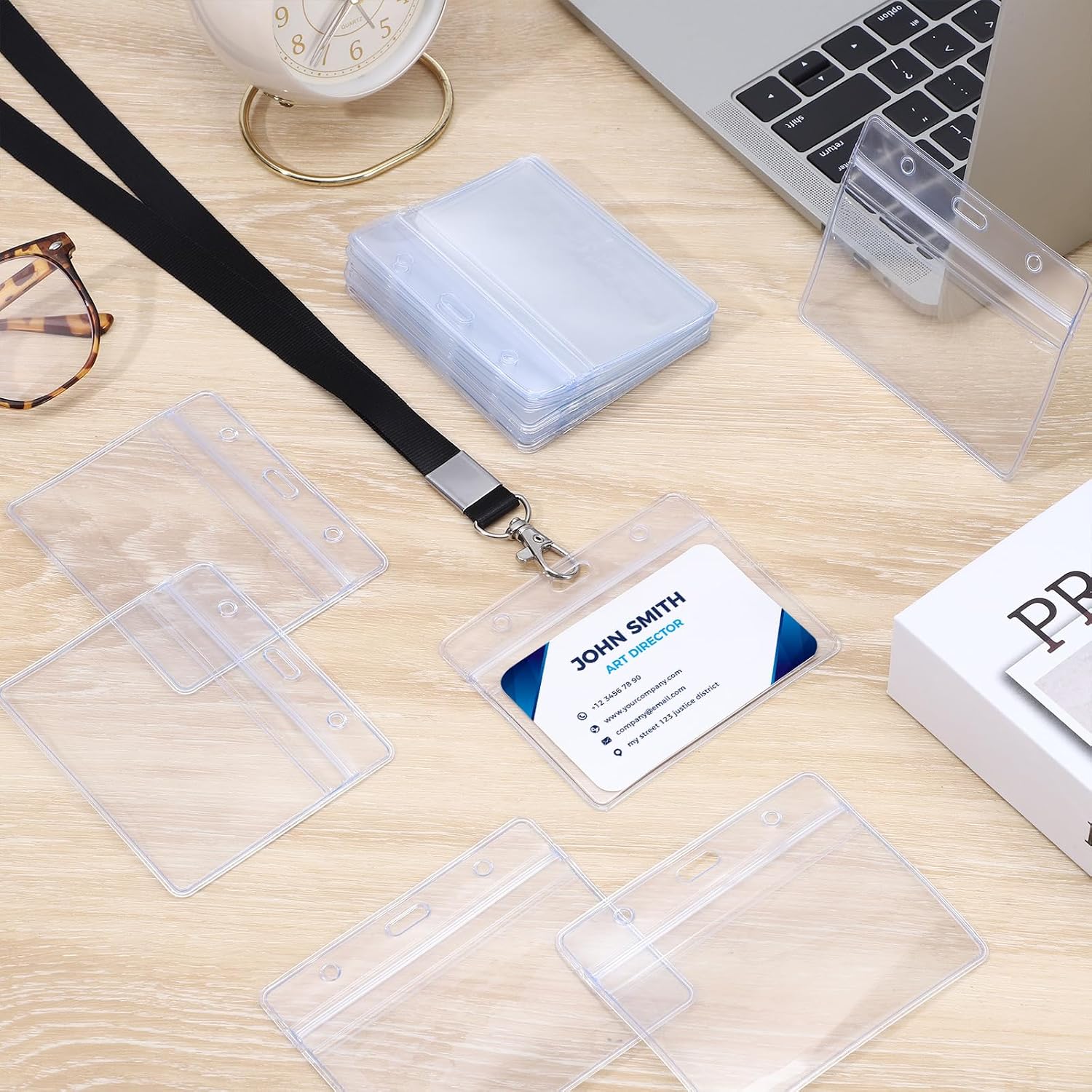 Thumbnail 3 de 100 Pack Horizontal Badge Holder