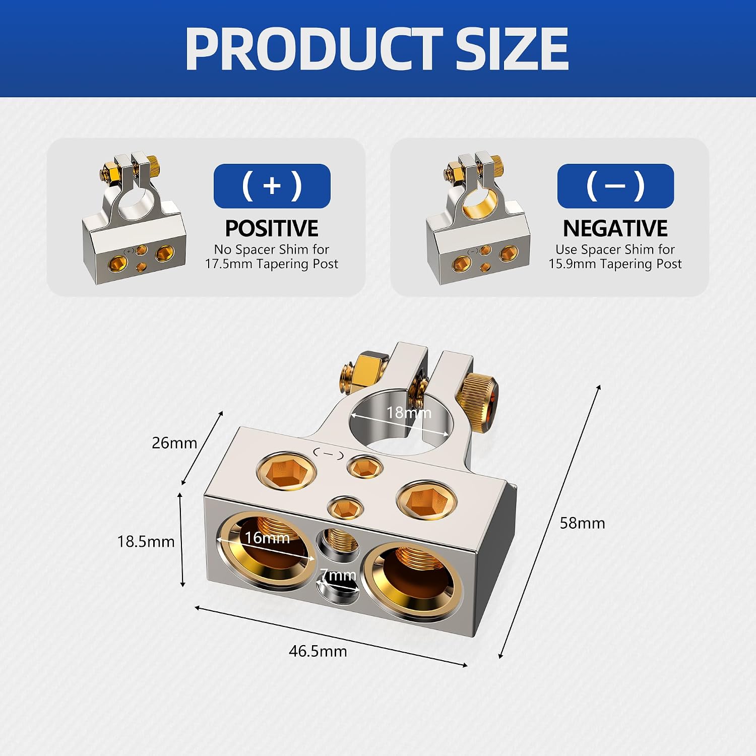 Detalle de SUNMORN Battery Terminal Connectors 0 AWG