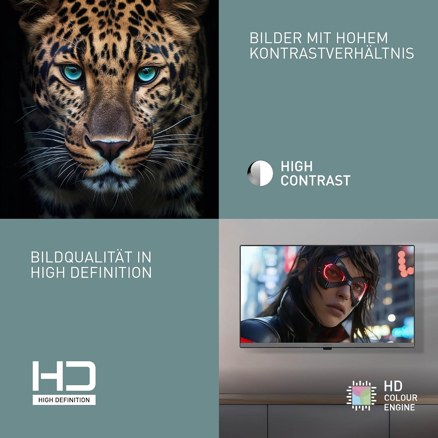 Detalle 2 de Panasonic TB-24S40AEZC – 24 Zoll HD LED Smart TV mit TiVo, Sprachsteuerung und Gaming-Modus