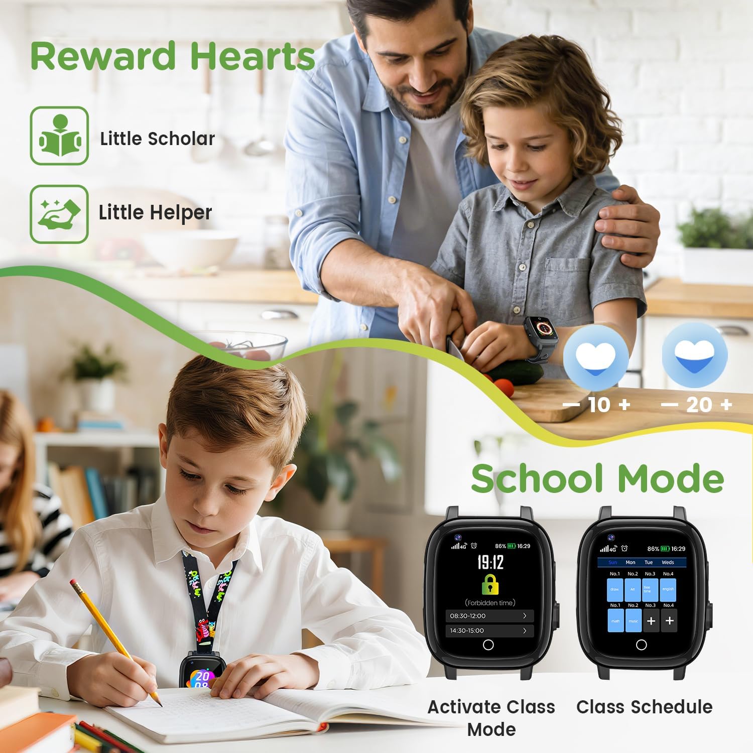 Thumbnail 5 de whraills 2026 Nouvelle 4G Montre Connectée Enfant – Écran HD, GPS + SOS, mode École et IP68