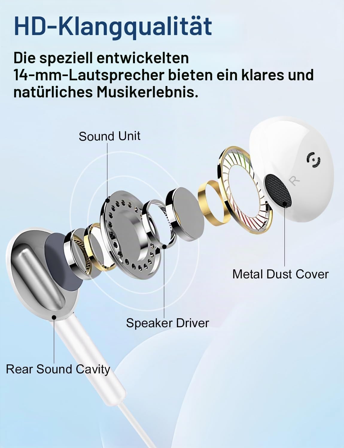 Thumbnail 1 de MAS CARNEY Kopfhörer WH9 mit Kabel (In-Ear) und Mikrofon, 3,5-mm-Klinke – Schwarz
