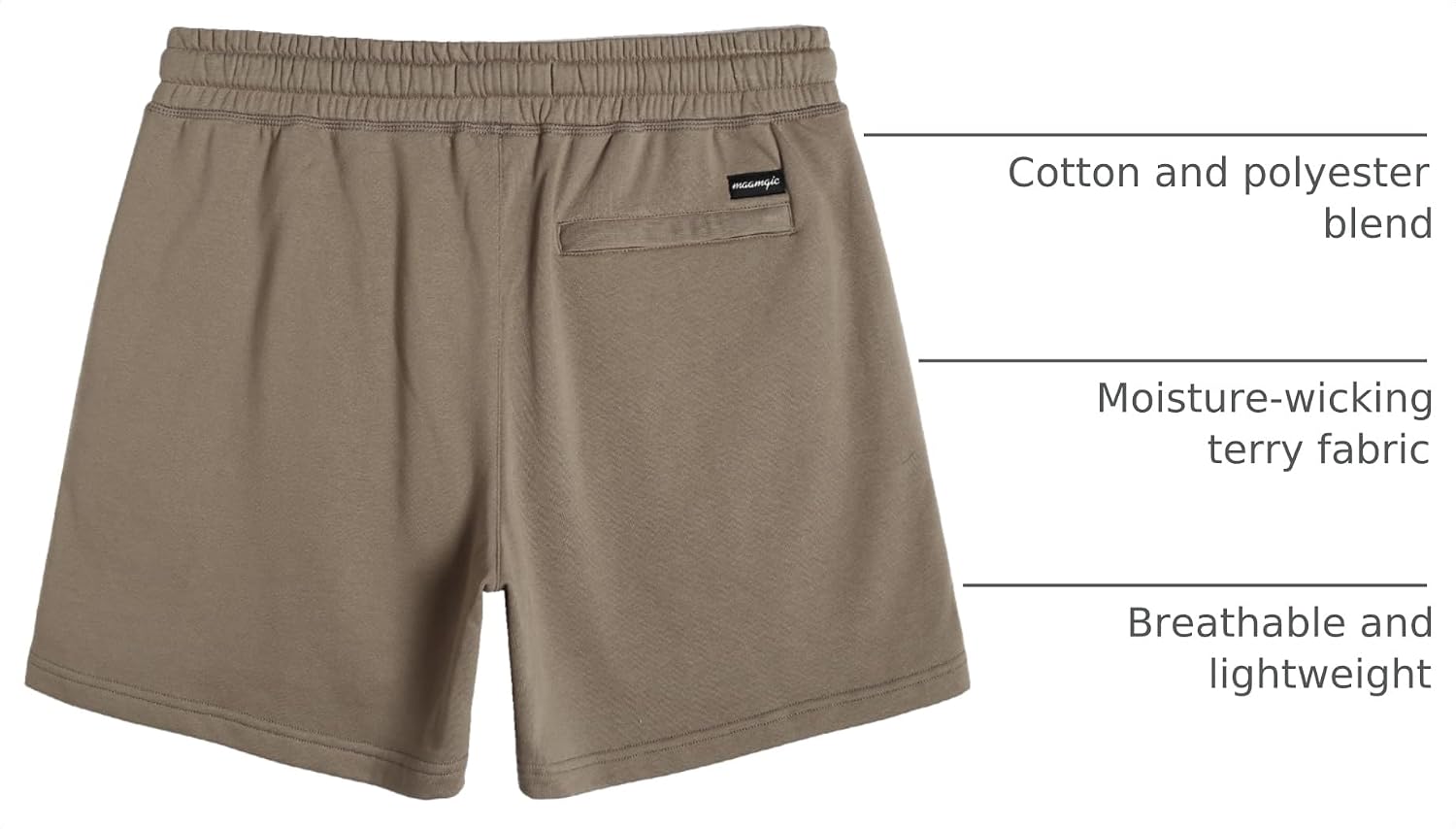 Detalle 2 de maamgic Men's Athletic Gym Shorts 5/7" Elastic Waist with Pockets