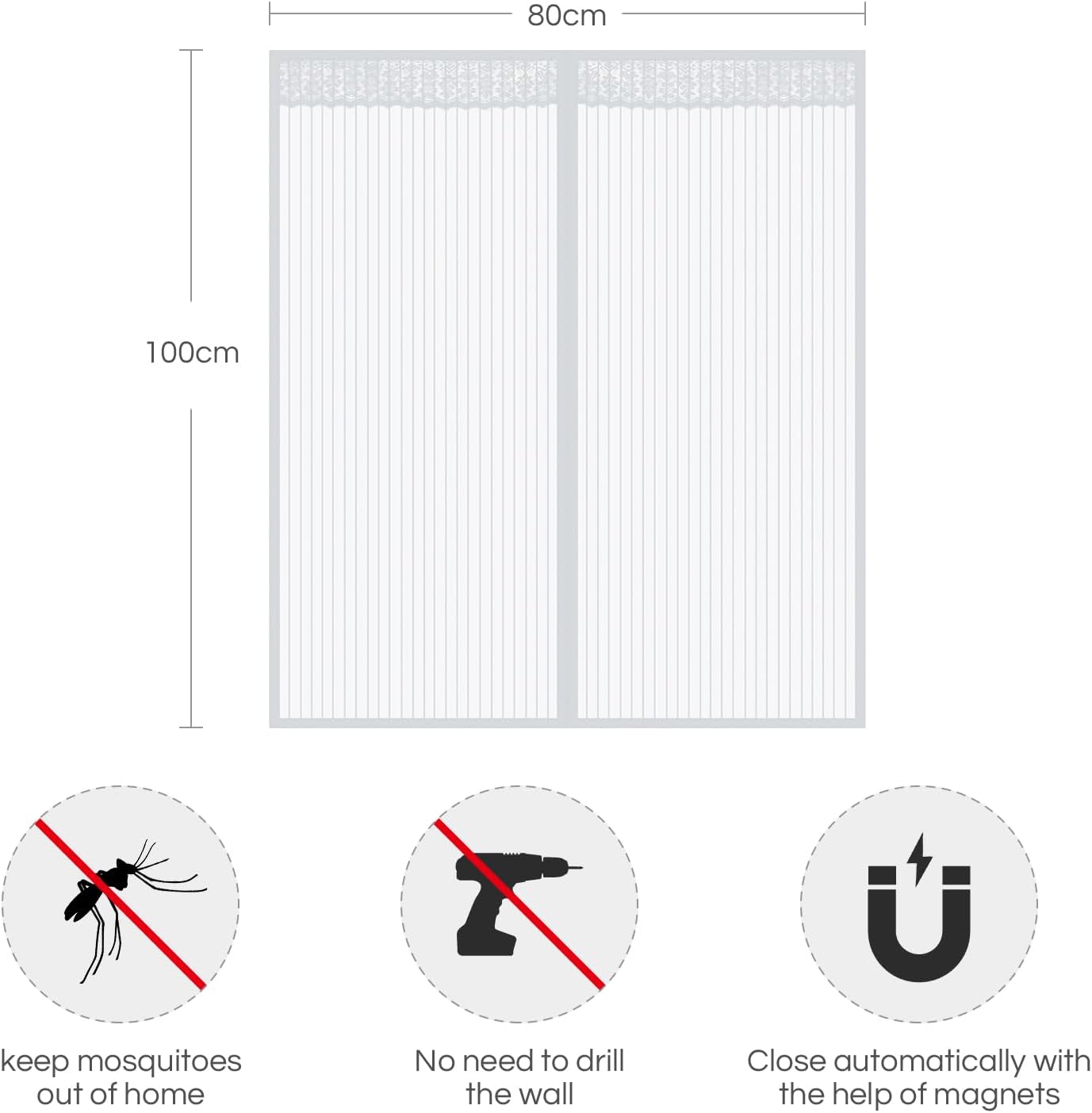 Detalle de Anpro Zanzariera Magnetica per Finestre 130 x 150 cm con Calamita