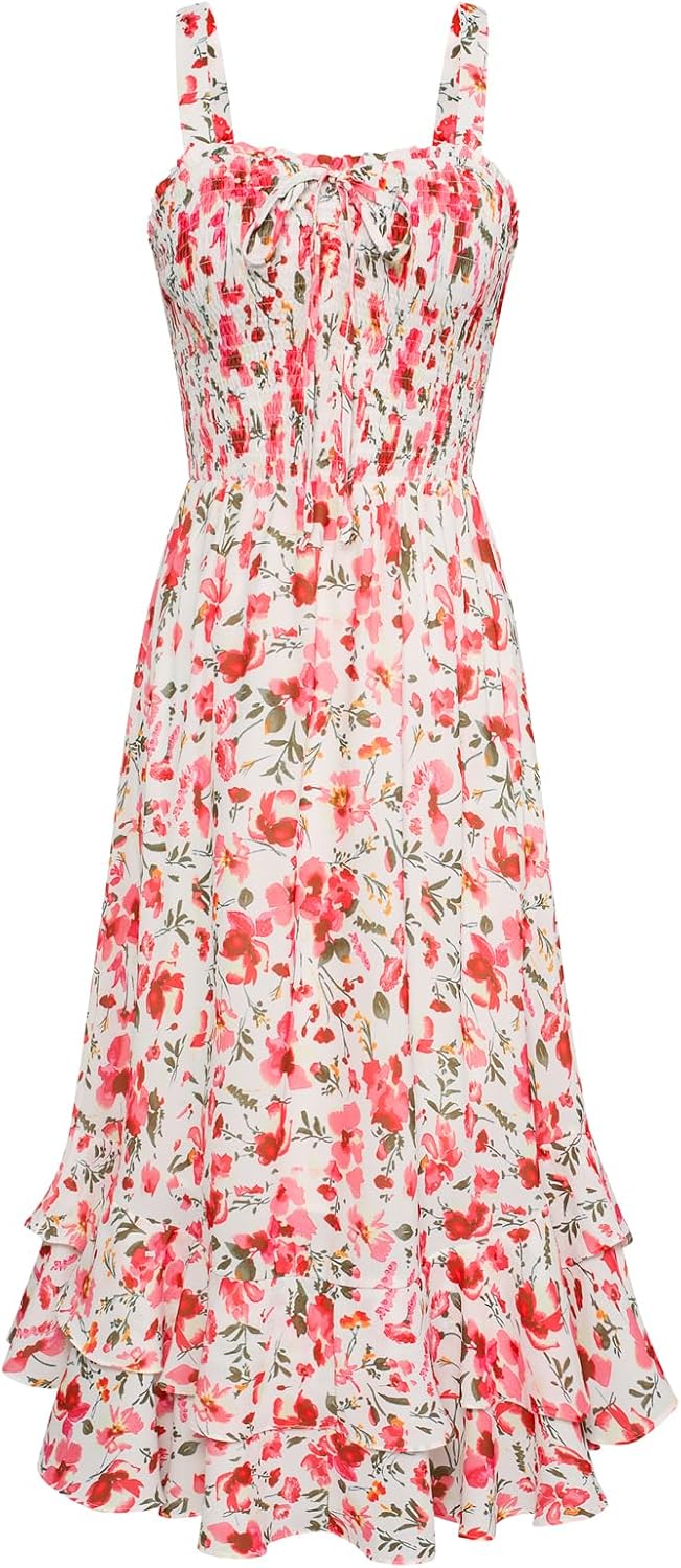 Thumbnail 6 de GRACE KARIN Women's 2026 Summer Floral Boho Dress: Square Neck Maxi with Straps