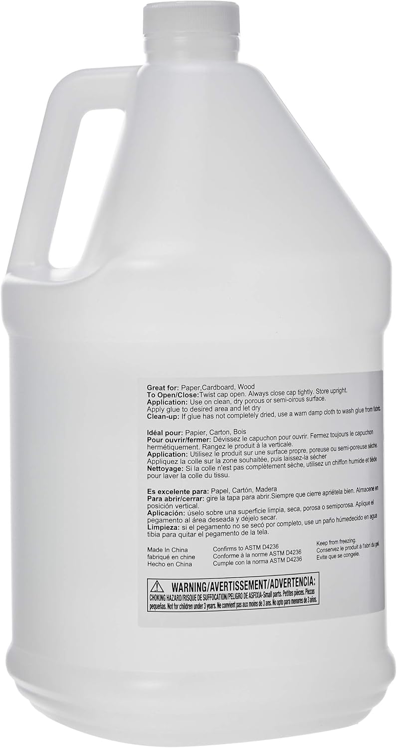 Detalle de Amazon Basics Colle liquide universelle lavable transparente – 3,78 L
