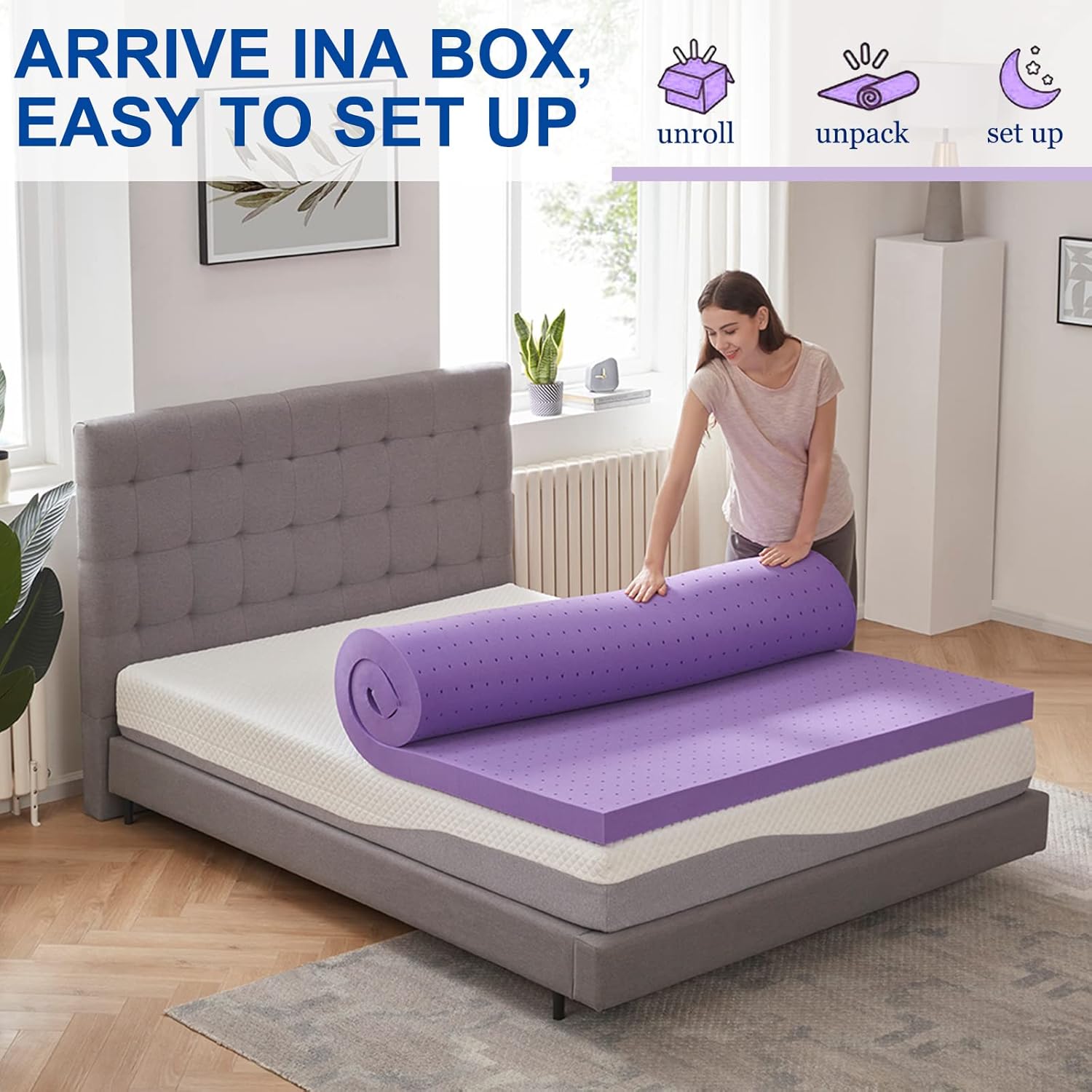 Thumbnail 5 de SINWEEK Twin XL 2-Inch Gel Memory Foam Mattress Topper (CertiPUR-US Certified)