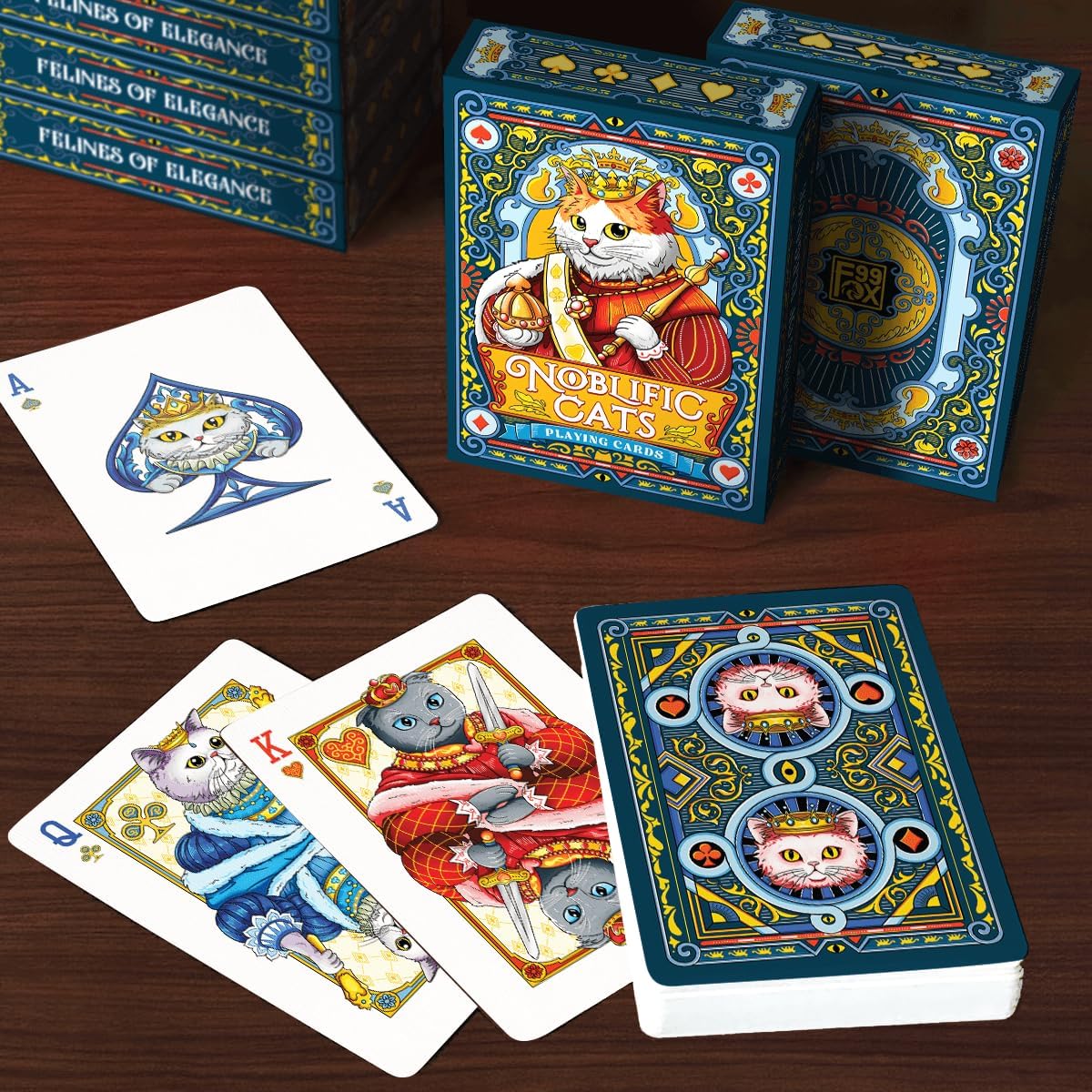 Detalle 2 de 99FOX Cat Playing Cards, Linen Finish