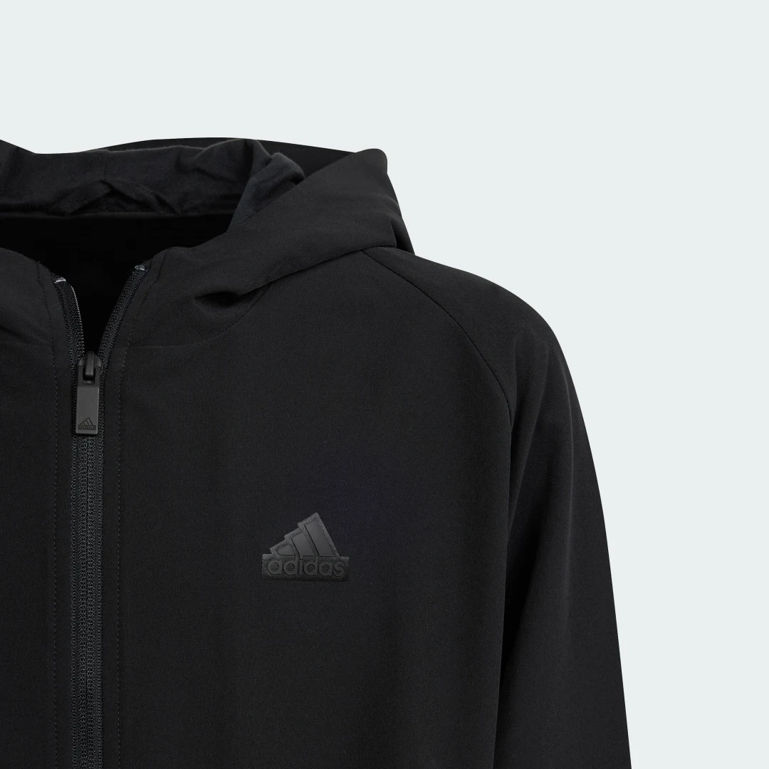 Detalle 2 de Adidas Z.N.E. Woven Full-Zip Track Jacket Kids – Chaqueta deportiva en negro para niños