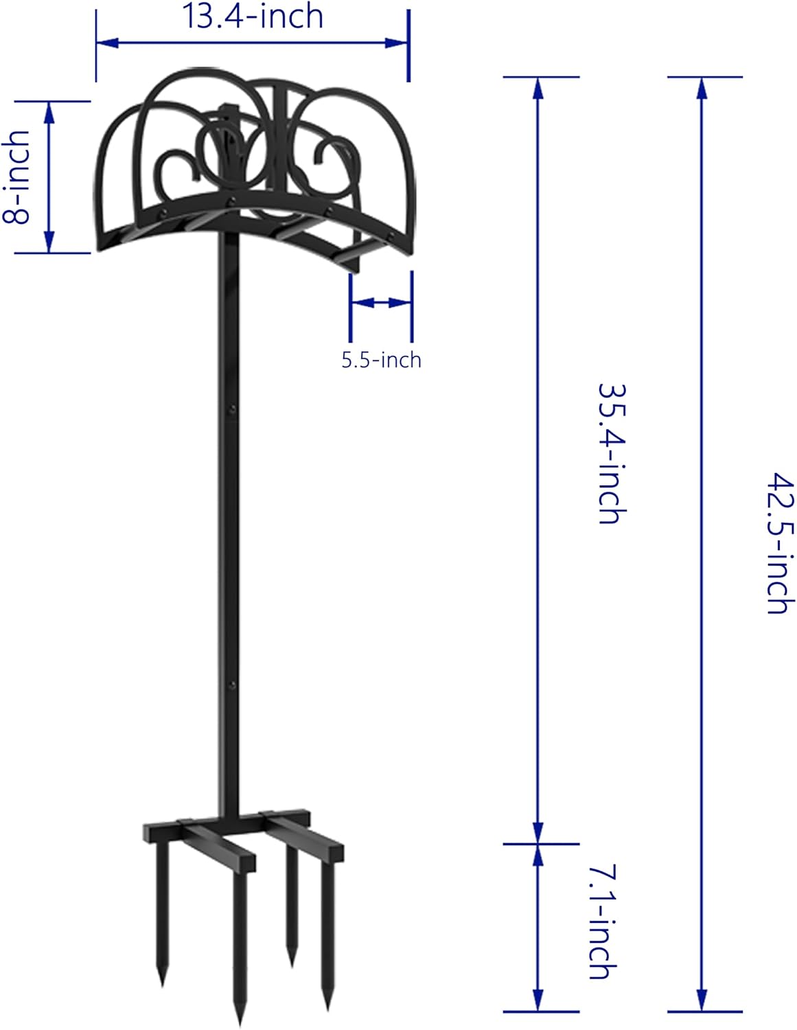 Thumbnail 2 de CALIDOLA Garden Hose Stand with 4-Point Stability and 150-Foot Reel