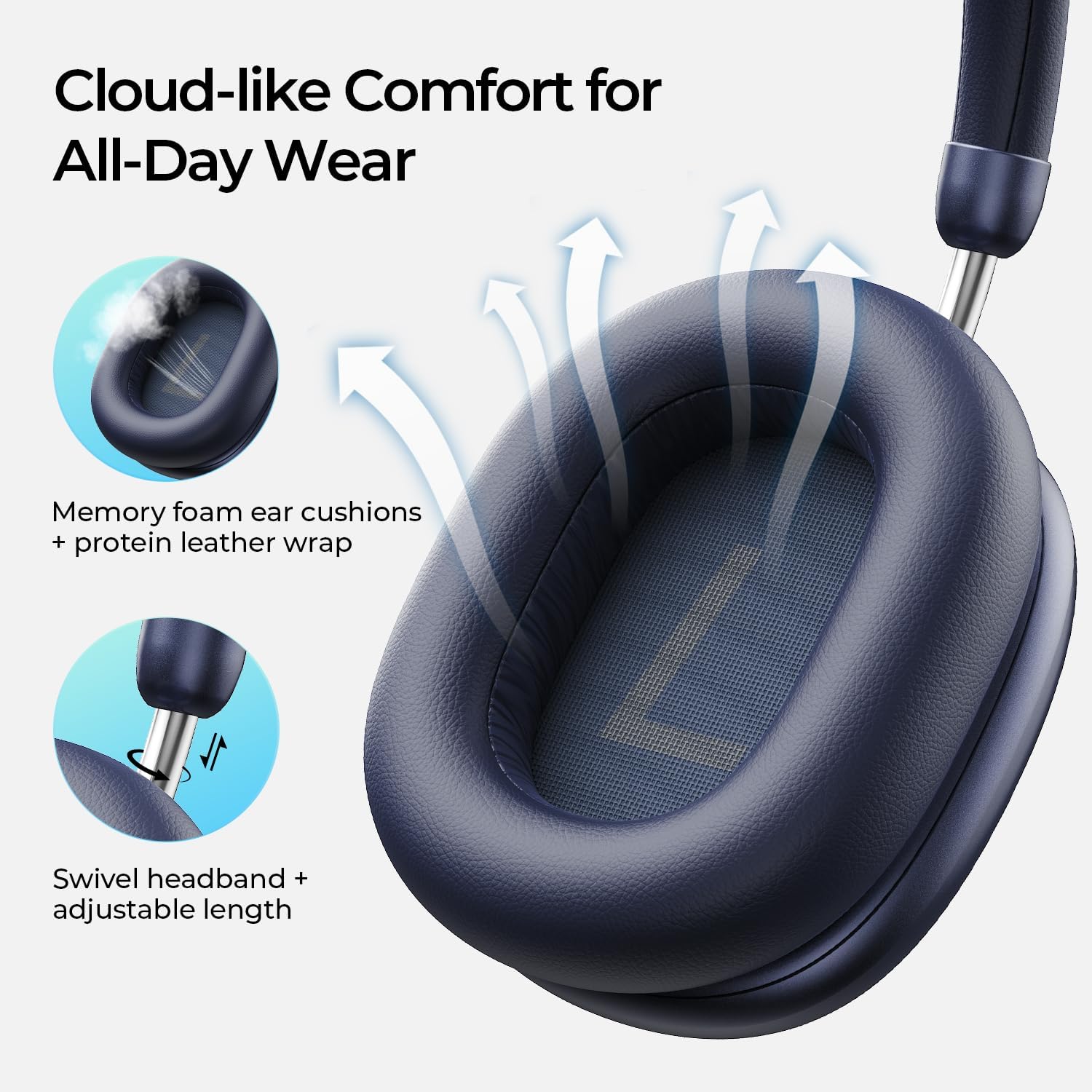 Thumbnail 3 de havit Space S1 Adaptive Active Noise Cancelling Over-Ear-Kopfhörer (LHDC, Bluetooth 6.0, 5-Mikrofon-ENC, bis 100 Std.)