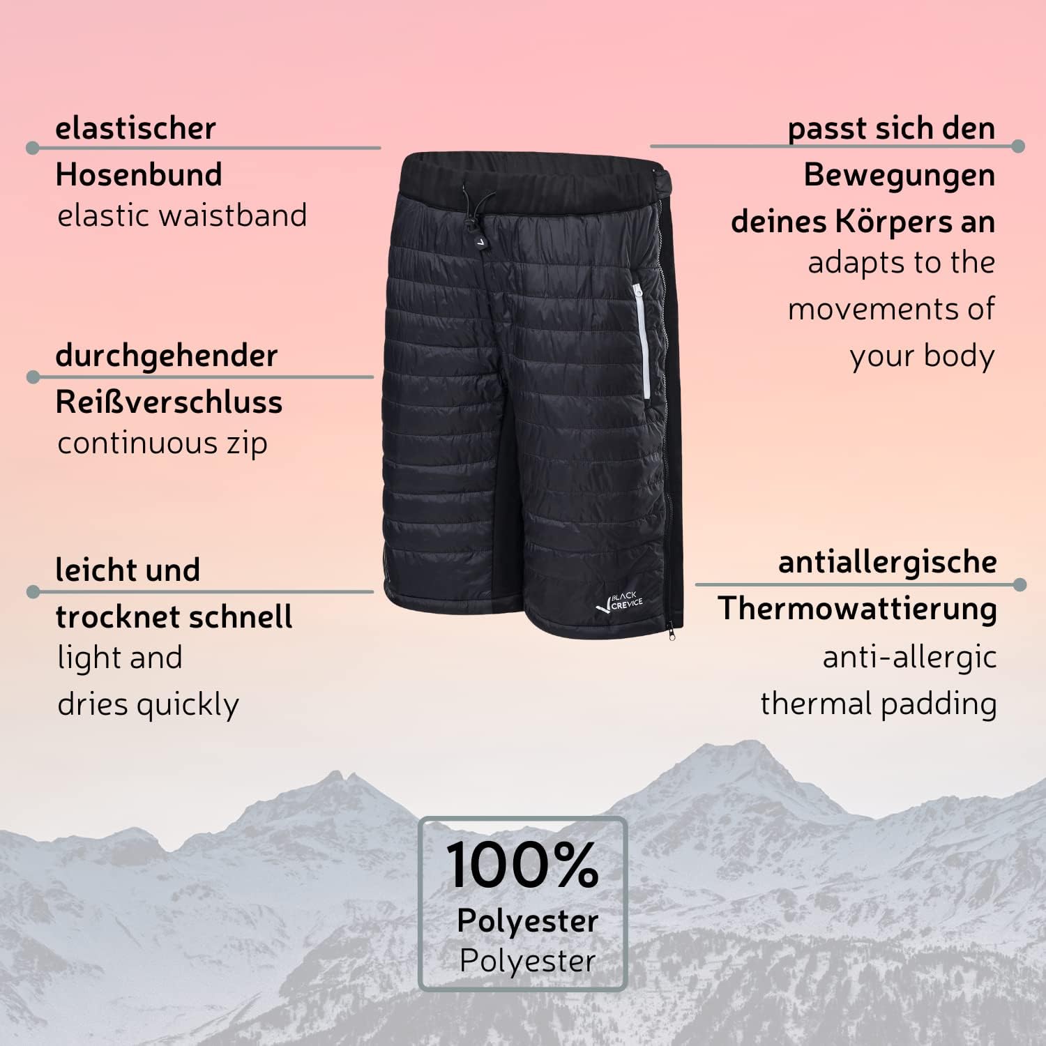 Thumbnail 3 de Black Crevice Pantaloni termici da donna: sci e fondoescursionismo, 100% poliestere, traspiranti e impermeabili