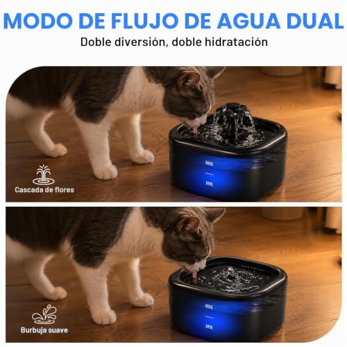 Detalle de Nenozi Fuente de Agua para Mascotas 2.2L con Bomba Silenciosa y Filtración Triple