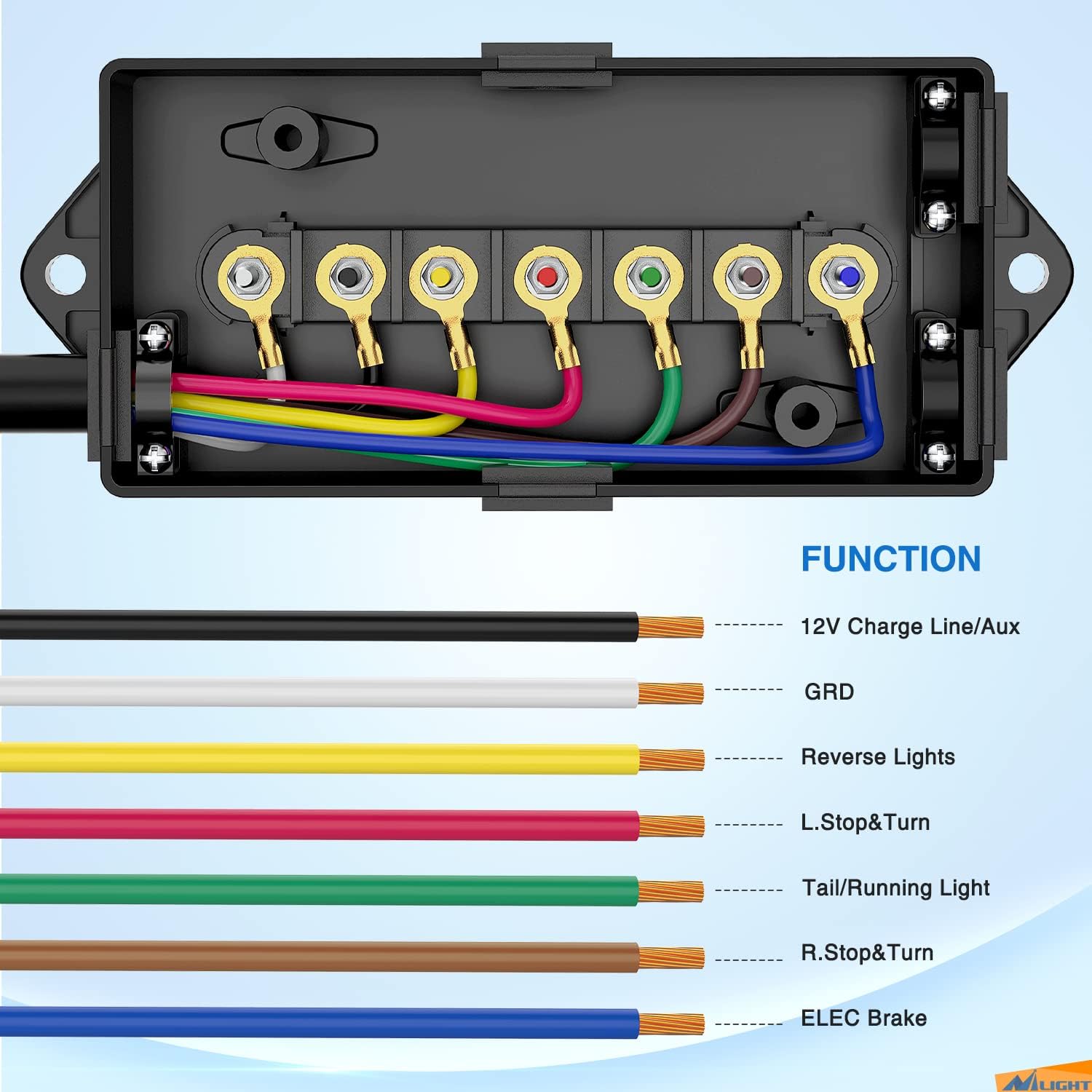 Detalle 2 de Nilight 7-Way Trailer Plug 8ft ๐