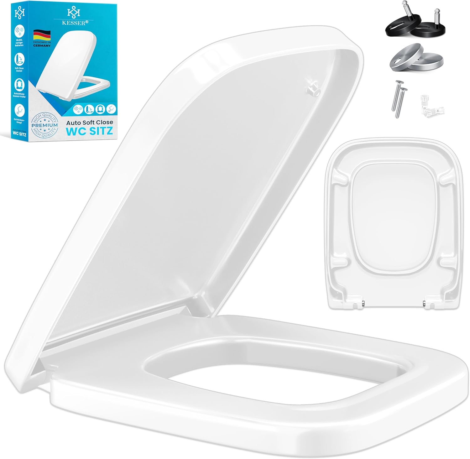 Thumbnail 5 de KESSER WC Sitz mit Absenkautomatik, Quick-Release und Softclose (Duroplast, Edelstahl-Befestigung) – einfache Montage