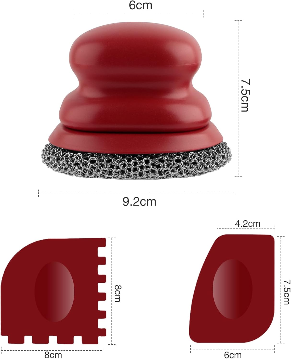 Thumbnail 1 de Scrubber for Cast Iron Pan with 2 Scrapers