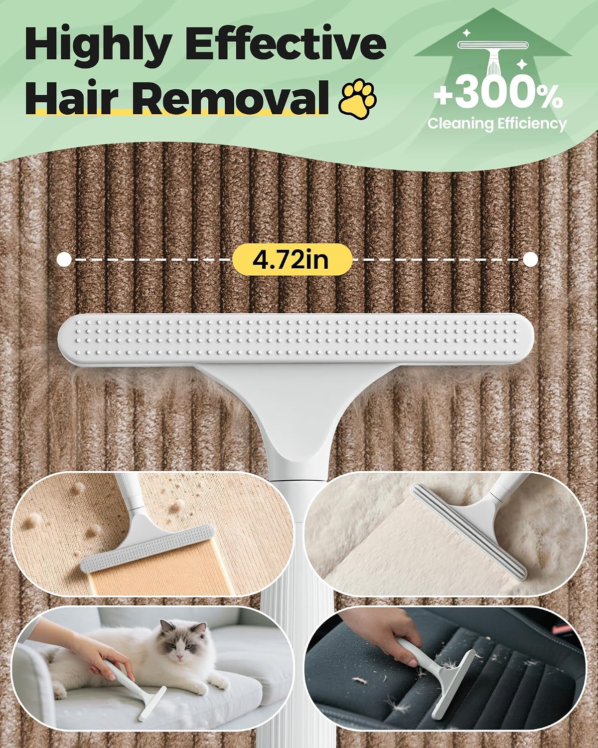 Thumbnail 5 de 4 in 1 Carpet Rake Kit 60" pet hair remover
