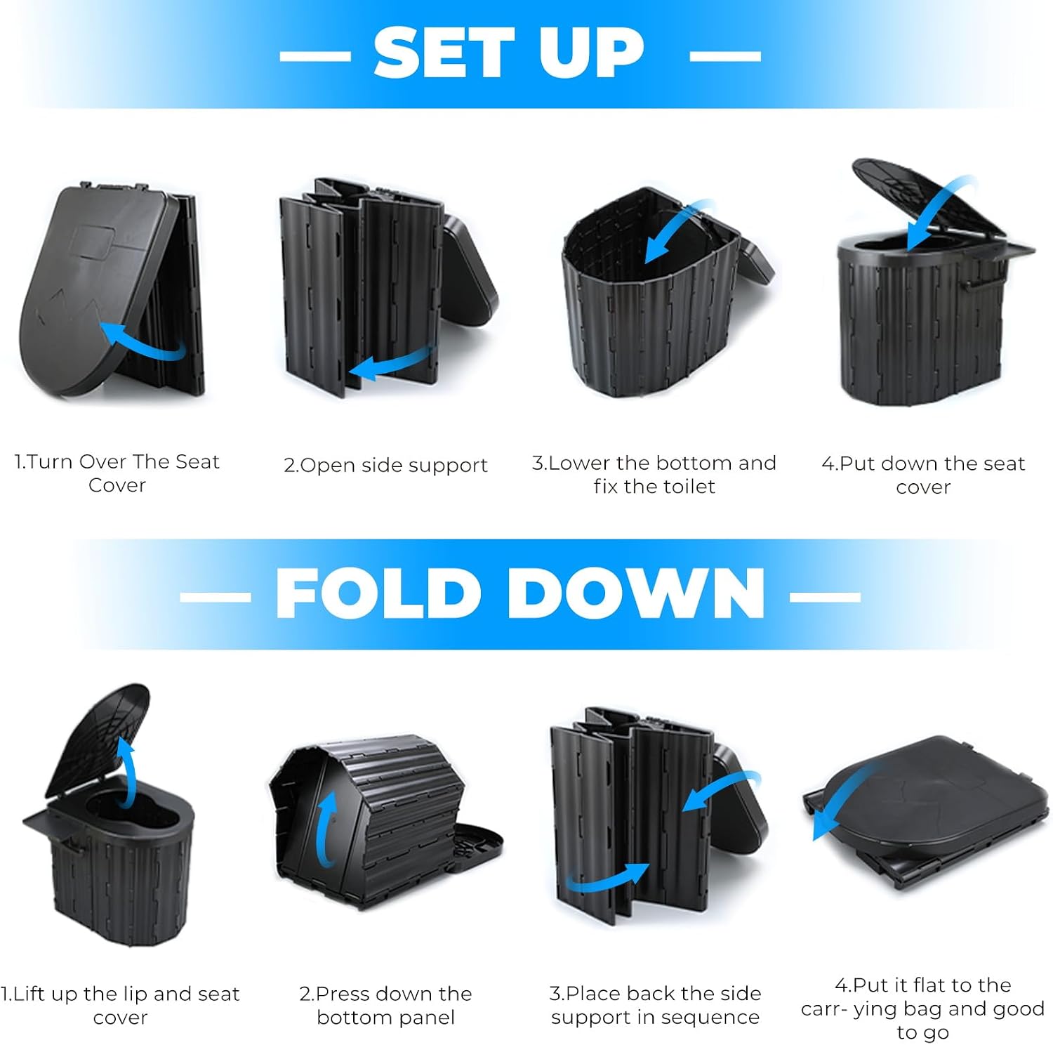 Thumbnail 6 de Portable Toilet Foldable 450 lb capacity 🚽