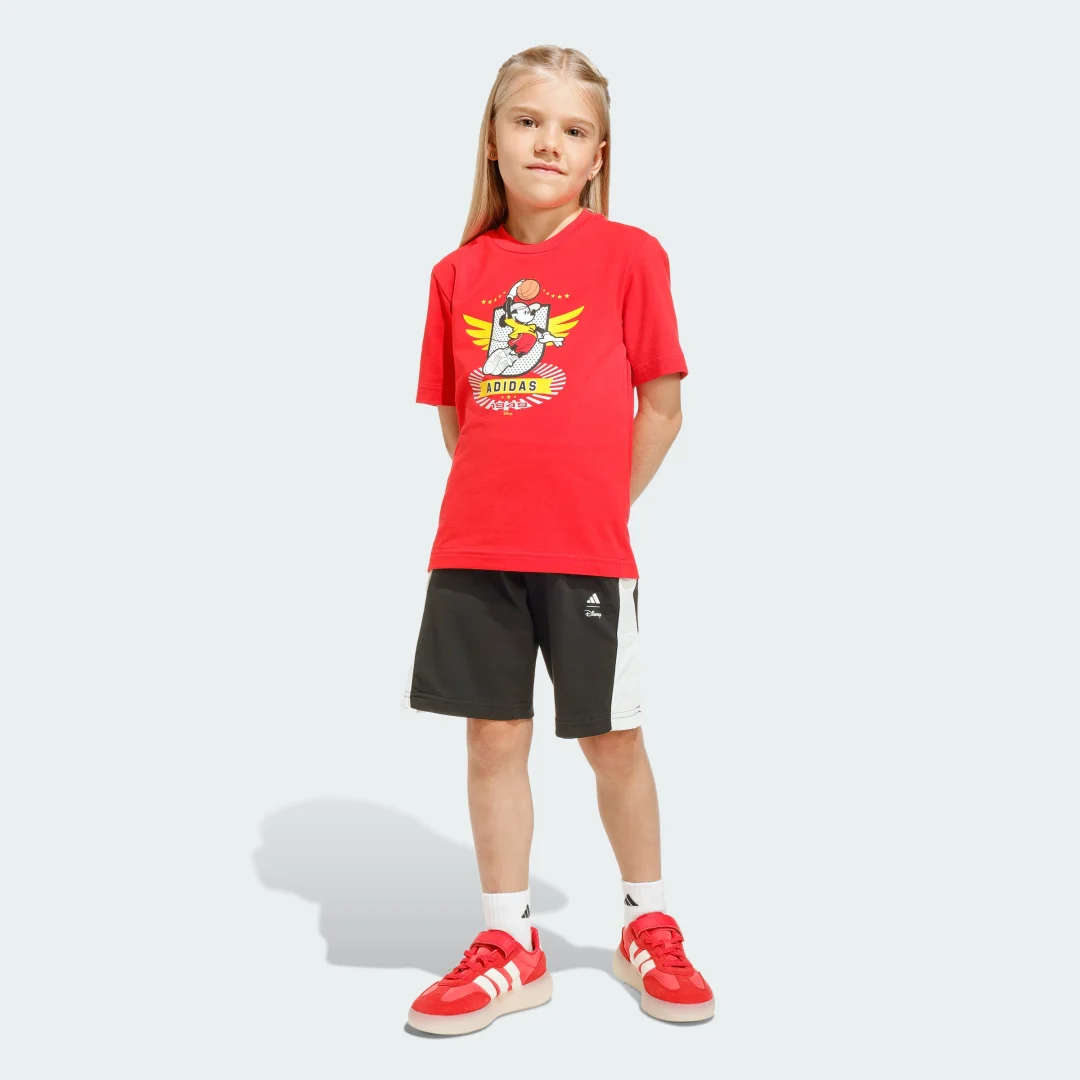 Detalle de CONJUNTO CON CAMISETA Adidas Disney Mickey Mouse - Rojo
