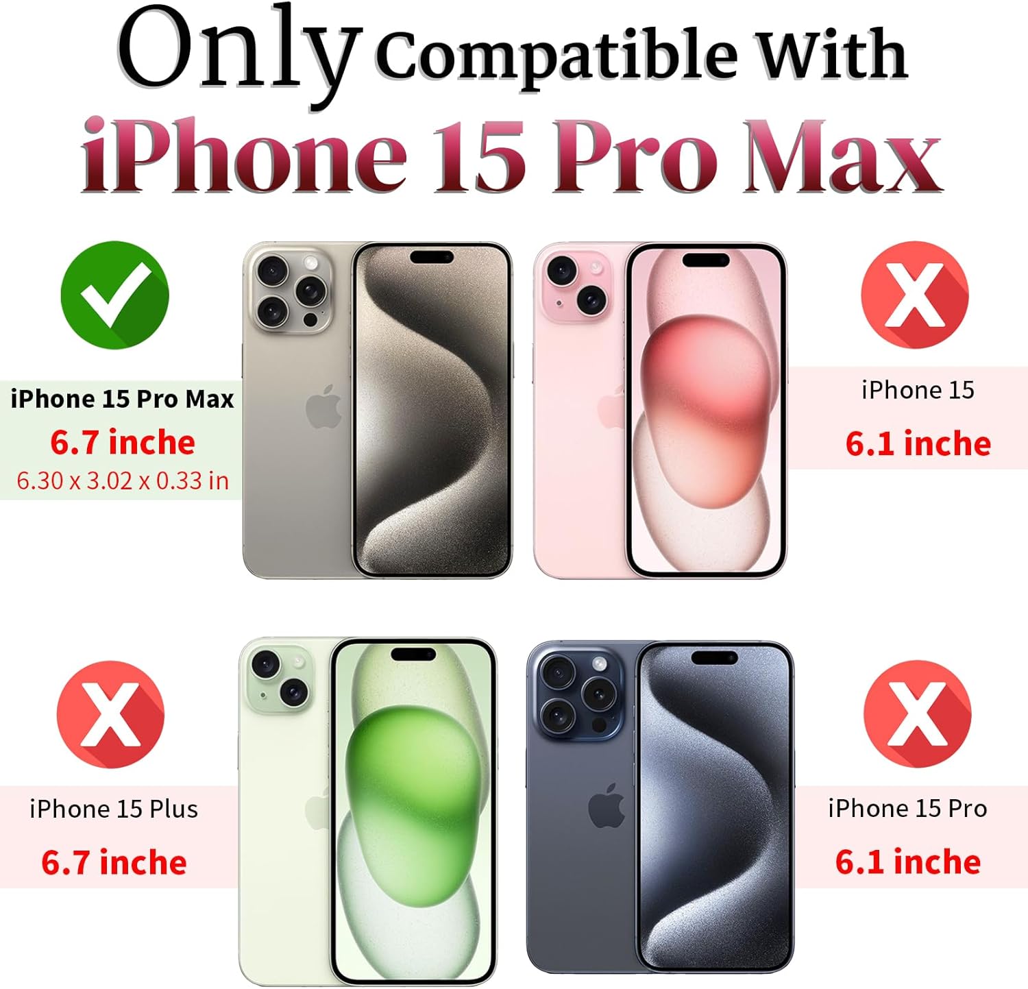 Thumbnail 1 de Yiakeng iPhone 15 Pro Max Case with Screen Protector – Military Grade 20ft Drop Tested, Slide Camera Cover & Magnetic Kickstand (Blue)