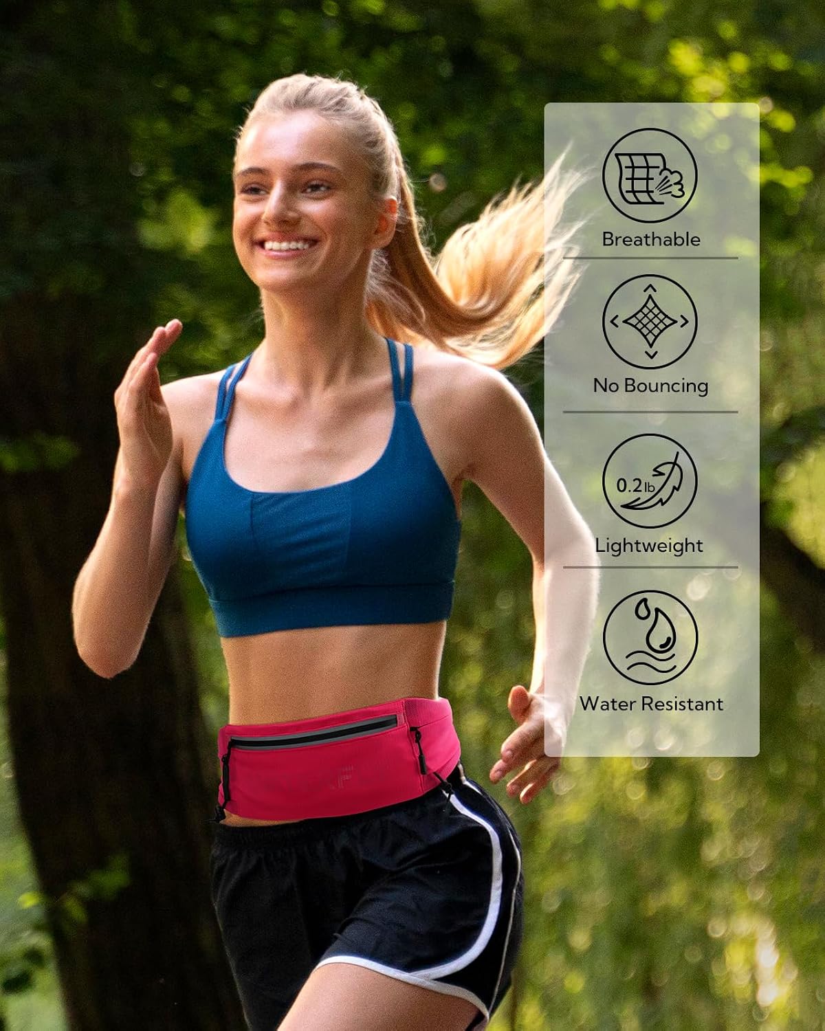 Thumbnail 1 de Waterfly Running Belt Bum Bag: Breathable Slim Waist Pack for Runners
