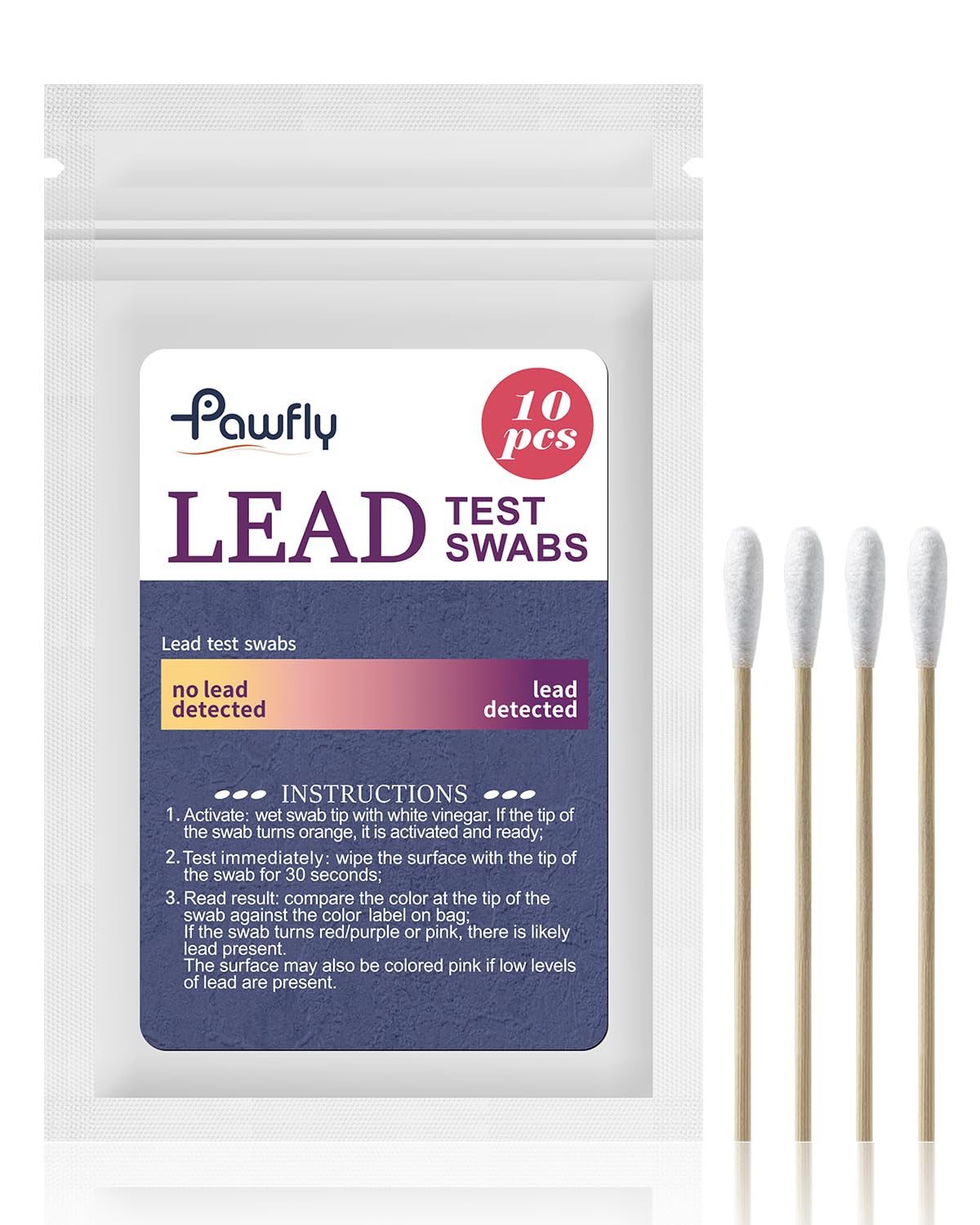 Detalle de Pawfly-CW2993-loodtestpads voor thuis, 10 stuks voor gebruik met azijn