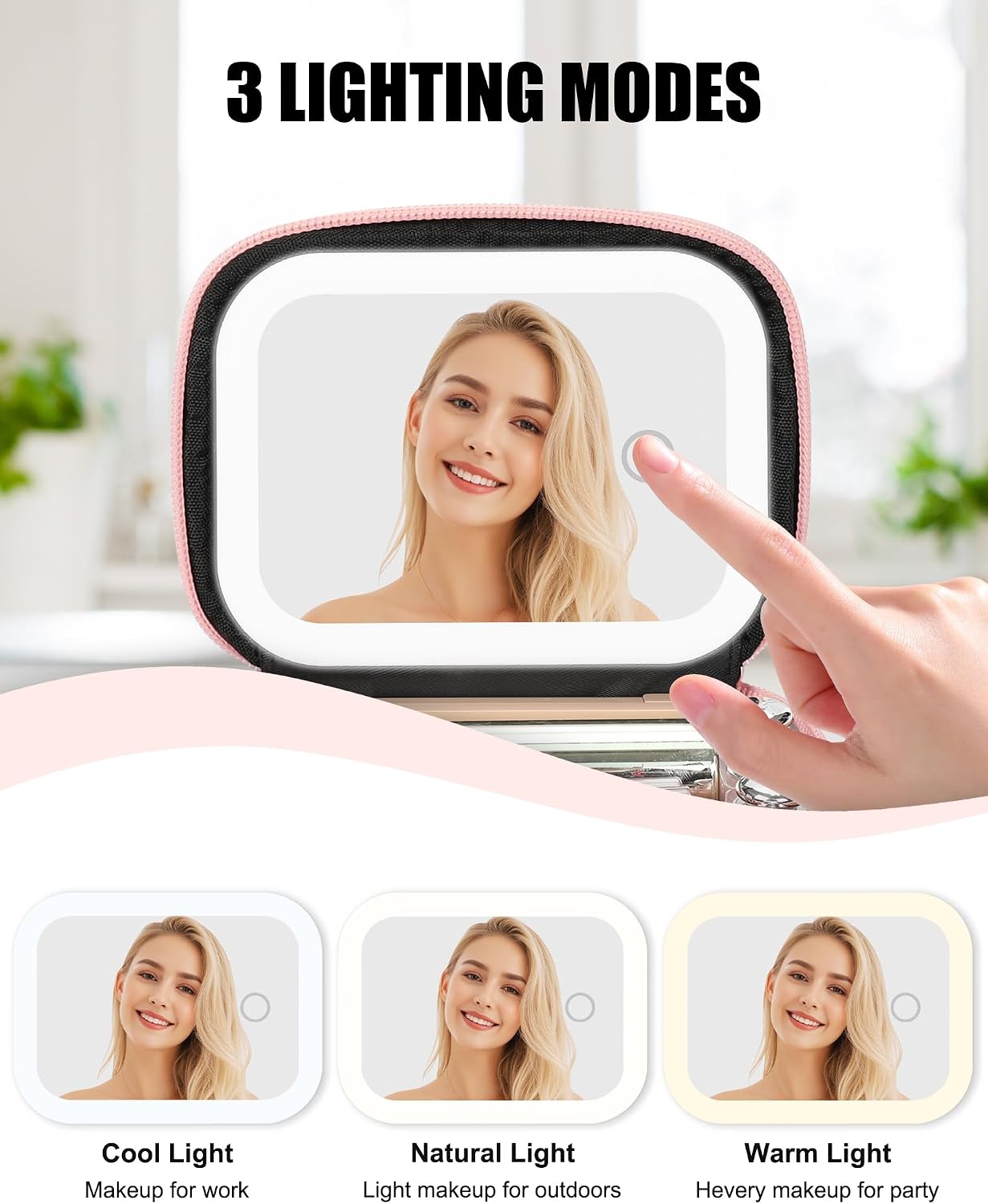 Detalle de Makeup Bag with Detachable LED Mirror