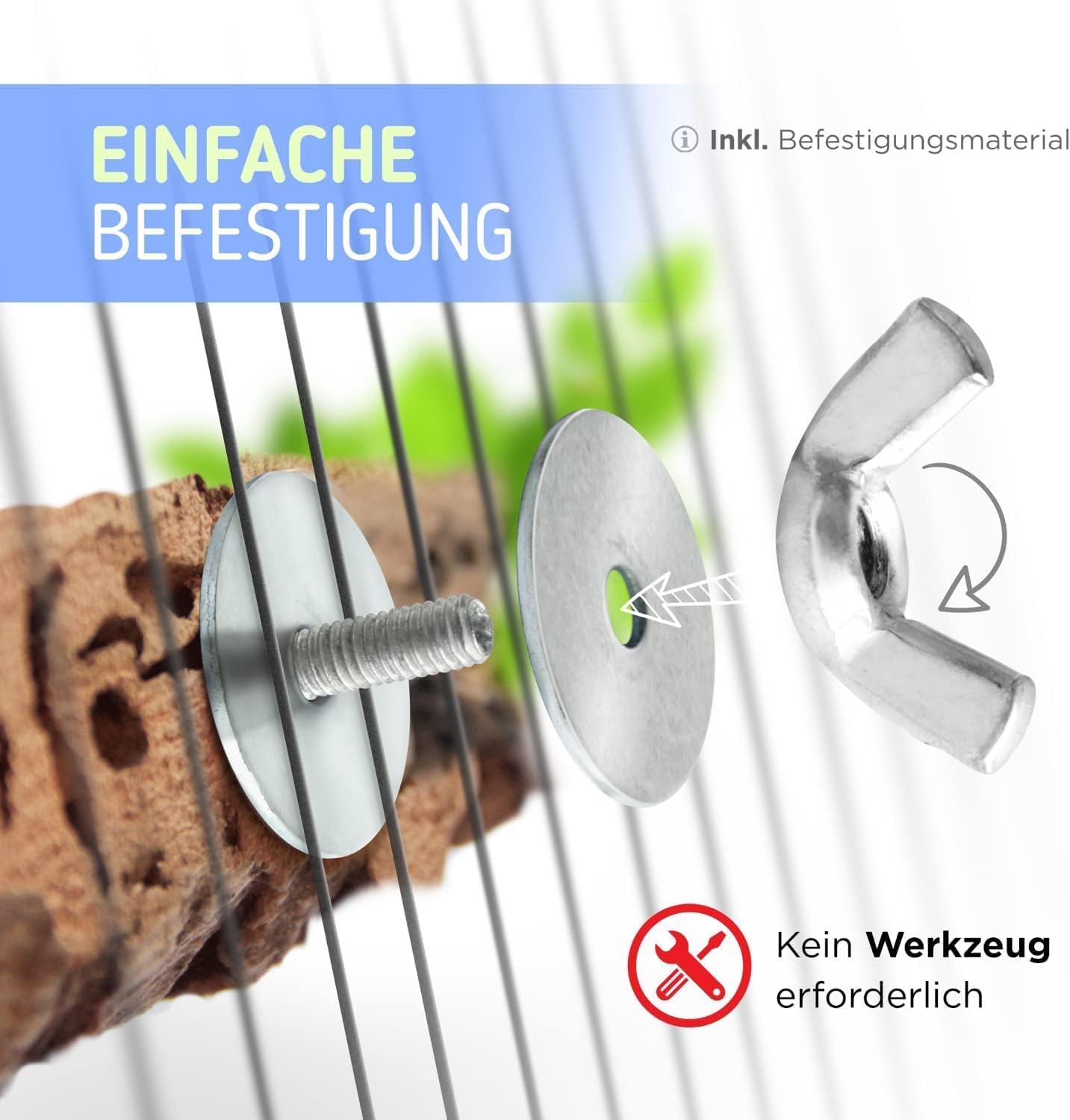 Detalle de Vogelgaleria 2 x Kork-Pickstein – Natürliche Krallen- und Schnabelpflege für Vögel