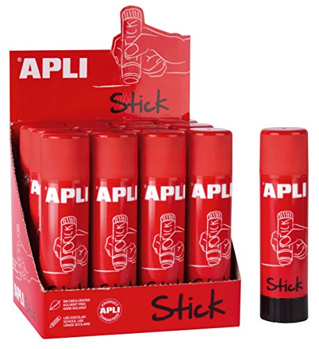 Detalle de APLI 18965: Pack de 12 Barras Adhesivas de 21 g para manualidades y escuela