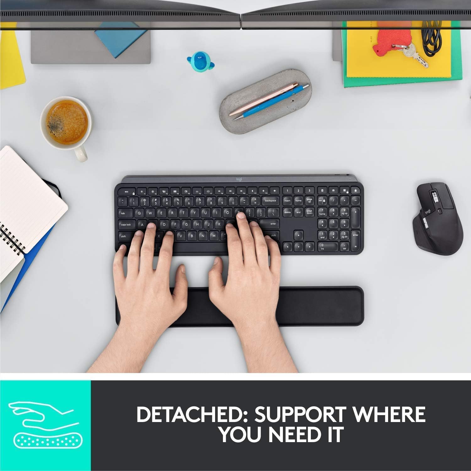 Thumbnail 2 de Logitech MX Palmrest per MX Keys Tastiera, Grafite – supporto polsi comodo e durevole