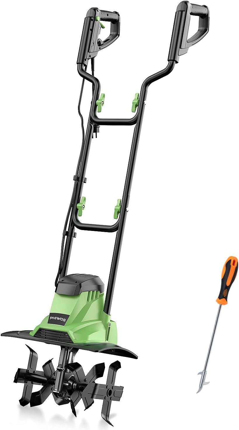 PHIWOS Electric Garden Tiller 1200W