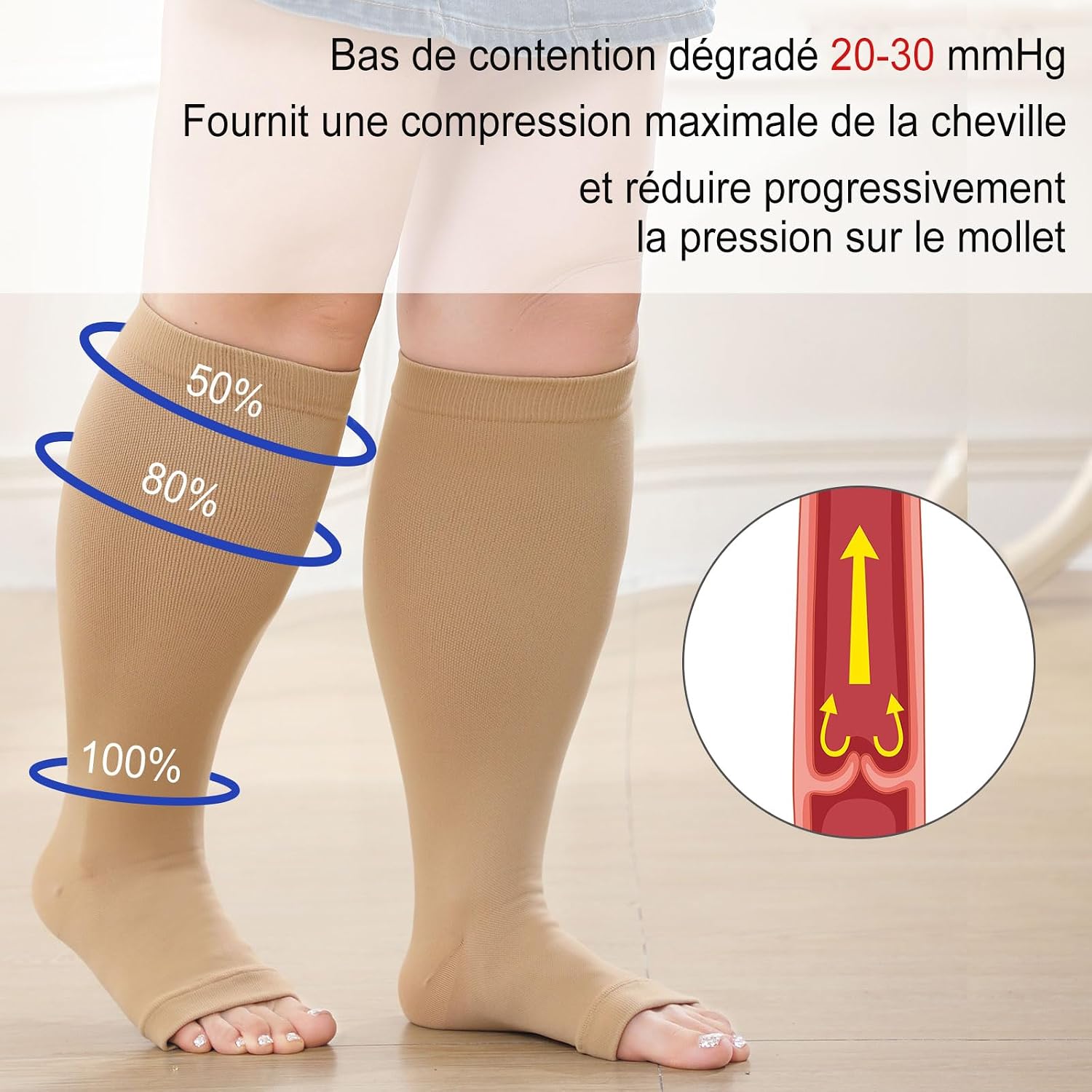 Thumbnail 2 de LOFIR Chaussettes de compression 20-30 mmHg