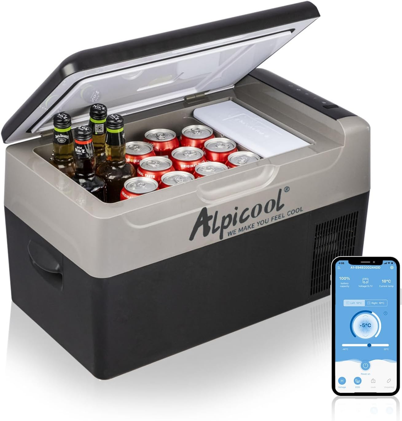Detalle de Alpicool G22 22L Kompressor-Kühlbox für Auto, Lkw & Boot – Mini-Kühlschrank mit -20 bis 20 °C