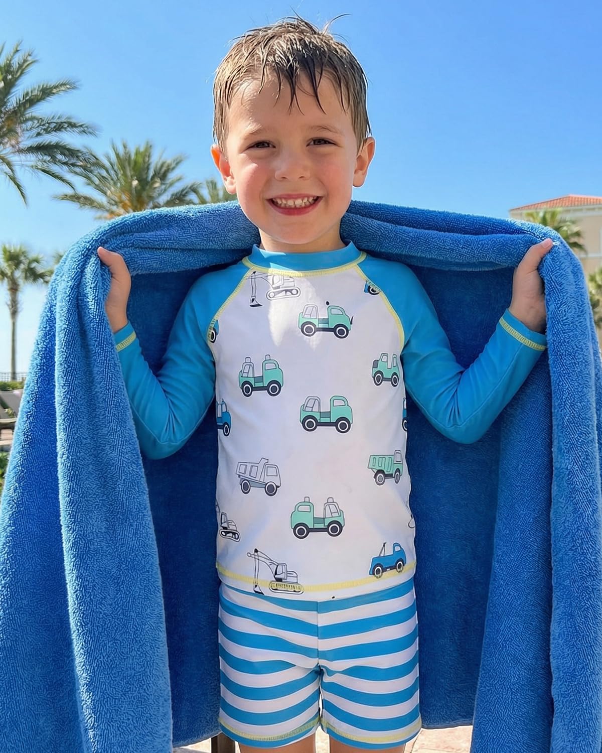 Detalle de Boys Swimming Costume Long Sleeve Rash Vest Set (1-6 Years) with UPF 50+ Sun Protection