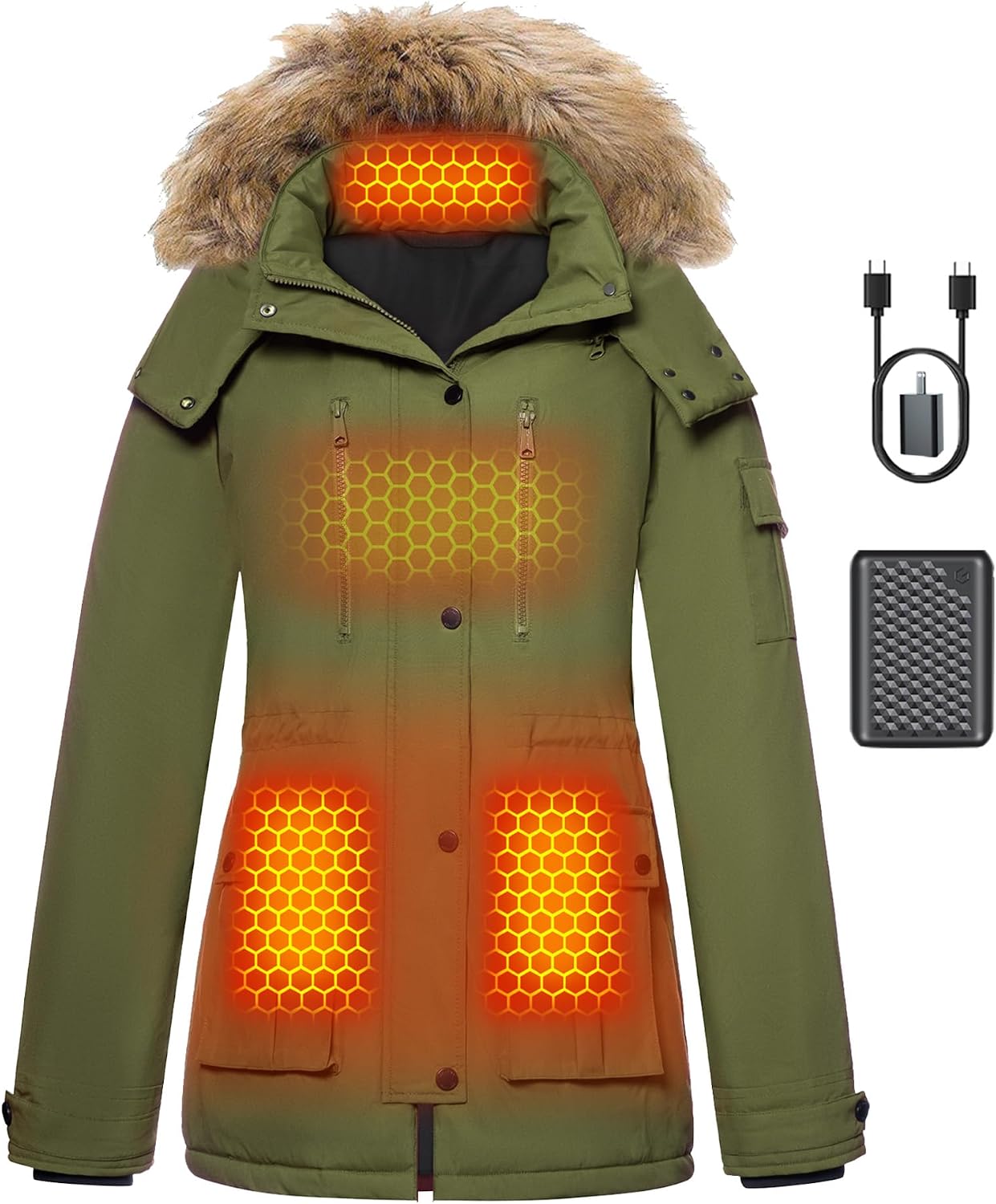 Thumbnail 6 de Graphene Heated Jacket for Women with Battery Pack, Waterproof and Windproof