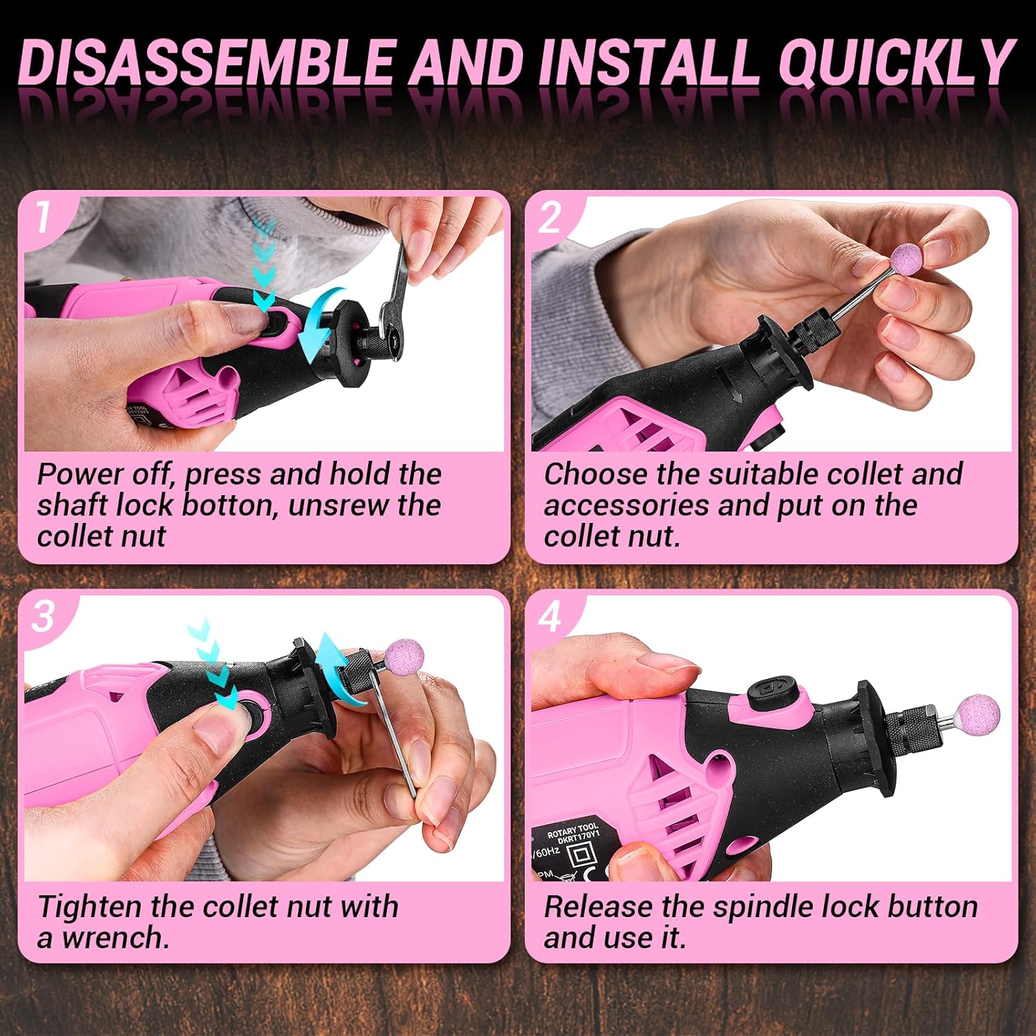 Thumbnail 4 de DEKOPRO DKRT170Y1P-S2-BS-1 Rotary Tool Kit with Flex Shaft, Variable Speed