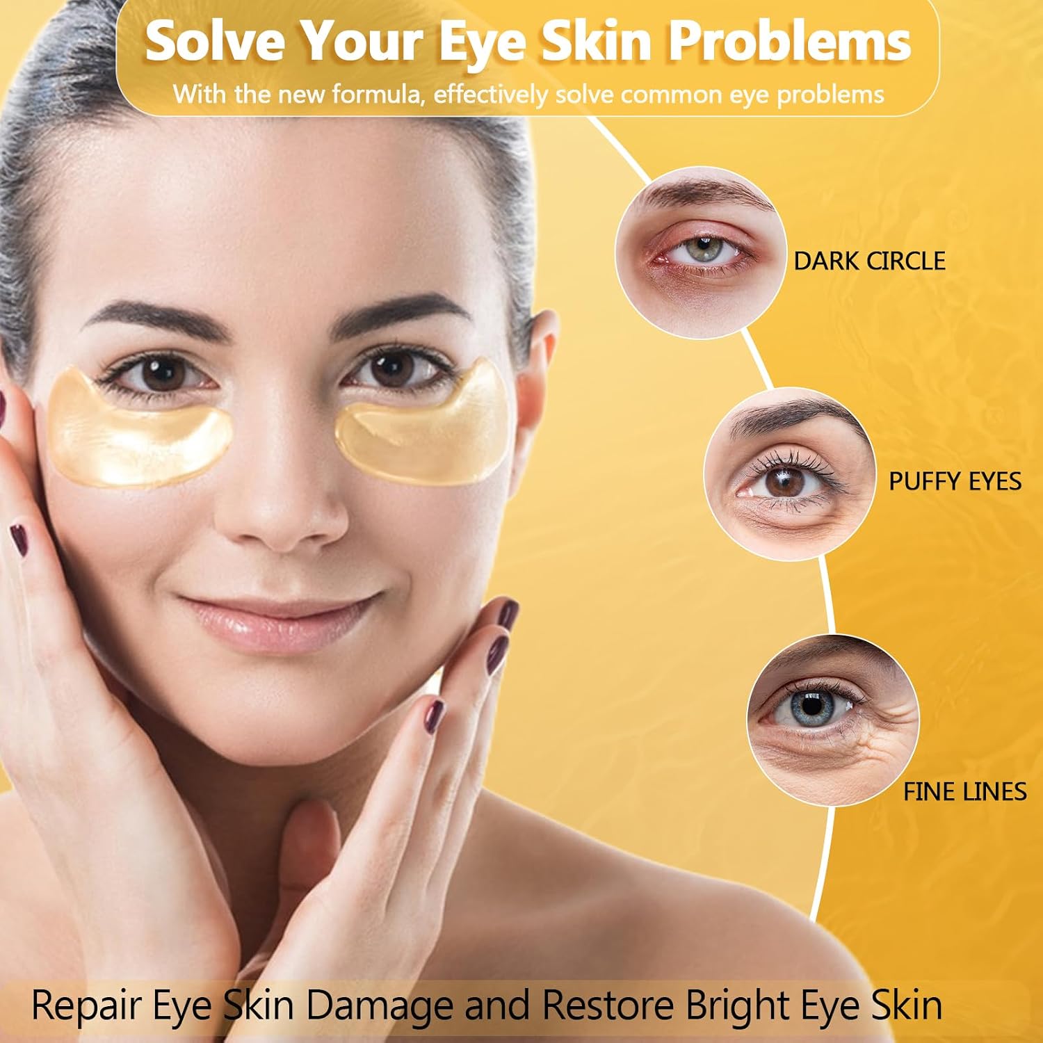 Detalle de Parches Ojos 24K Oro Collagen – Antiarrugas, Hidrata y Reduce Bolsas