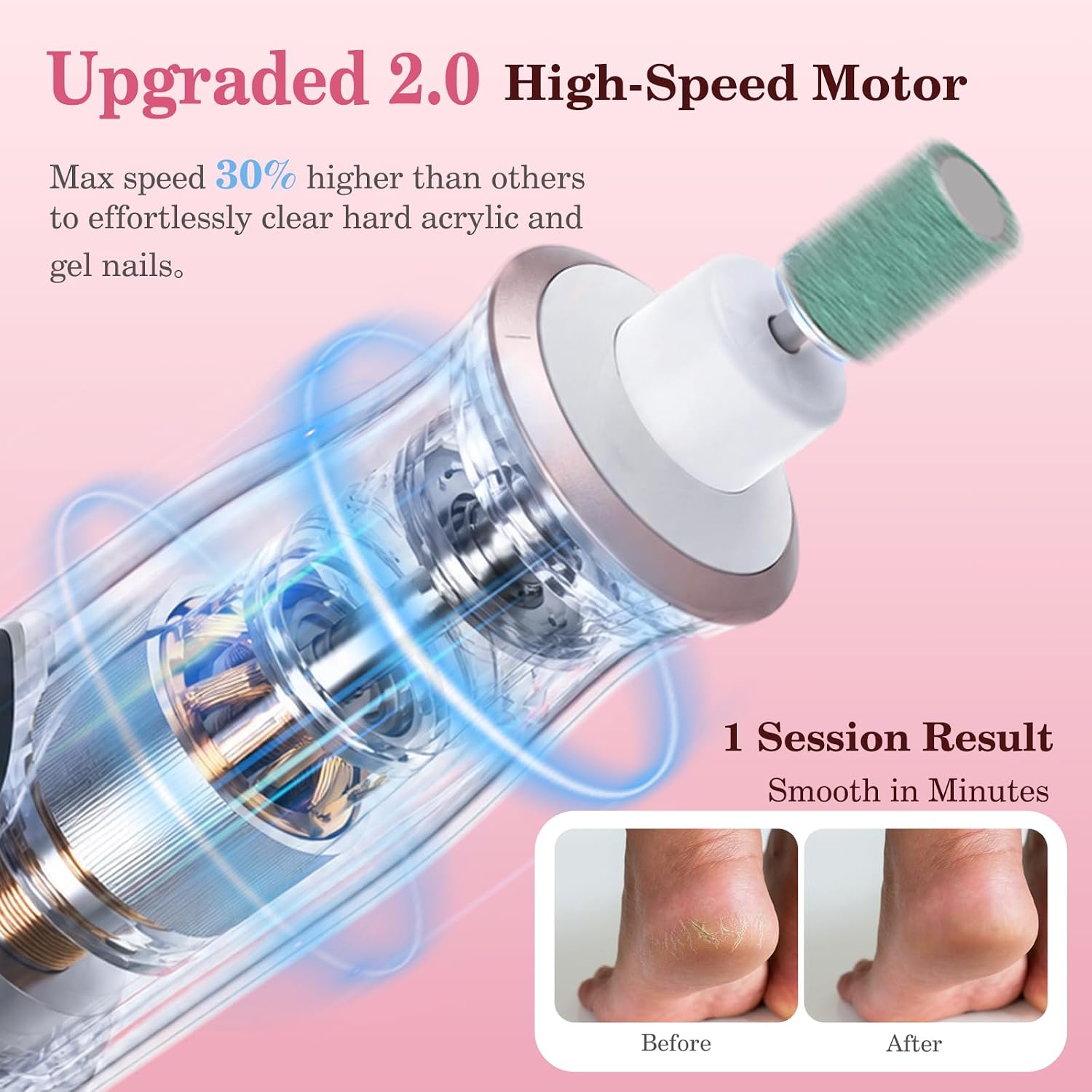 Detalle 2 de PELCAS AOL05 Electric Nail File, 10-Speed Cordless Drill with LED and LCD