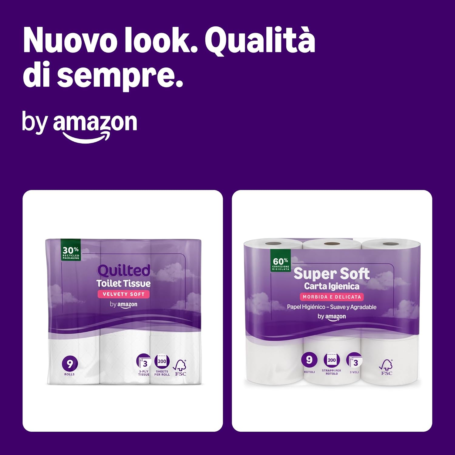 Thumbnail 1 de Amazon Carta Igienica 3 Veli Trapuntata 9 Rotoli