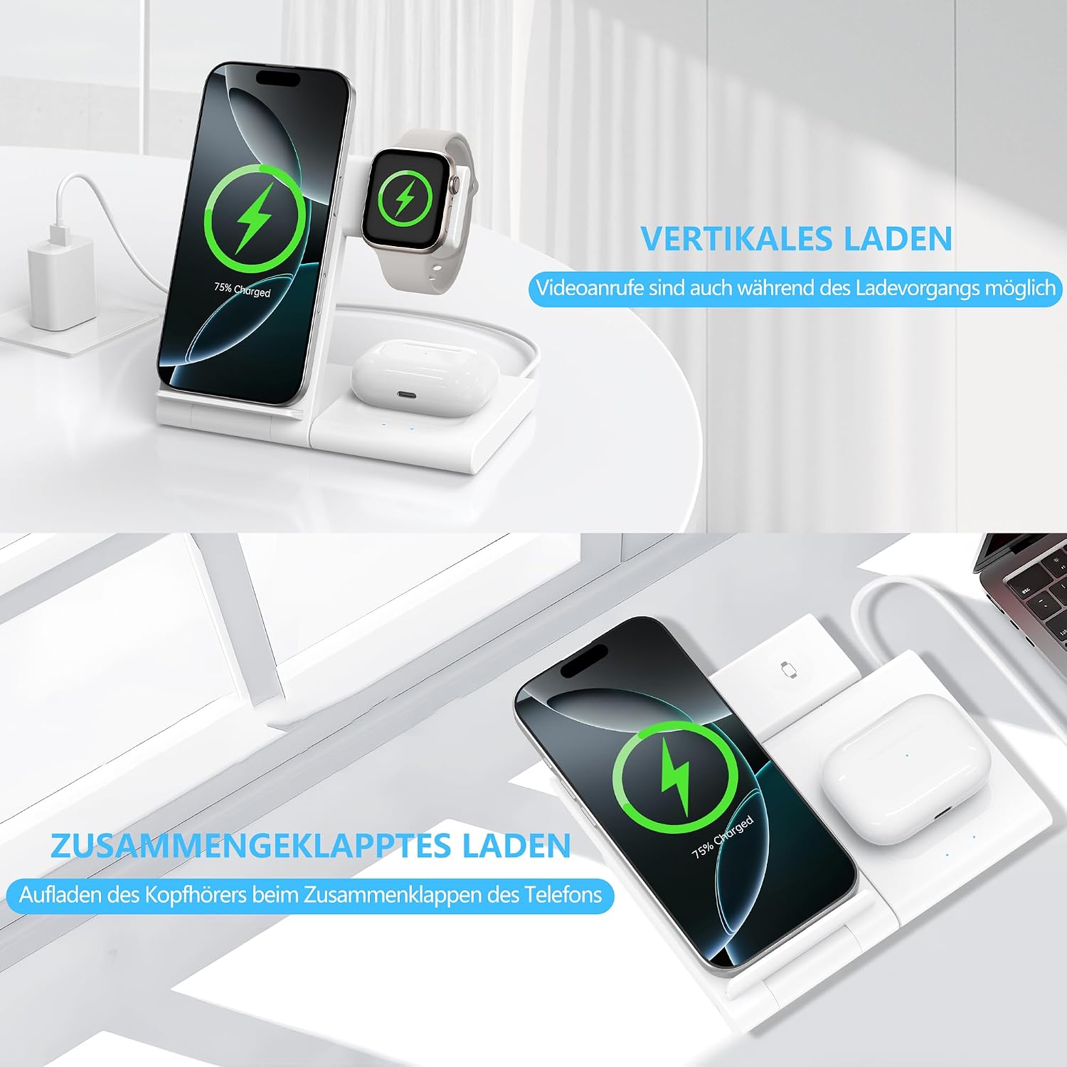 Thumbnail 1 de WATOE 3 in 1 Ladestation Apple Watch iPhone