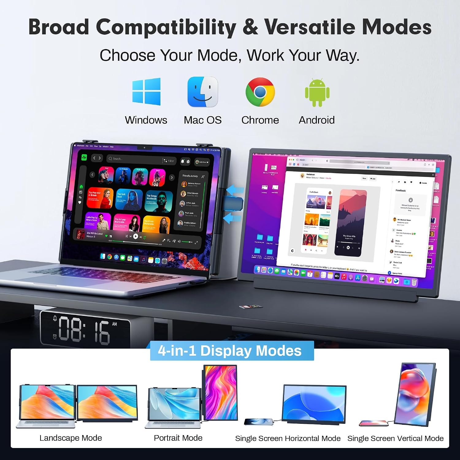 Detalle de Upgraded 15.6" Laptop Screen Extender with 4-in-1 Modes