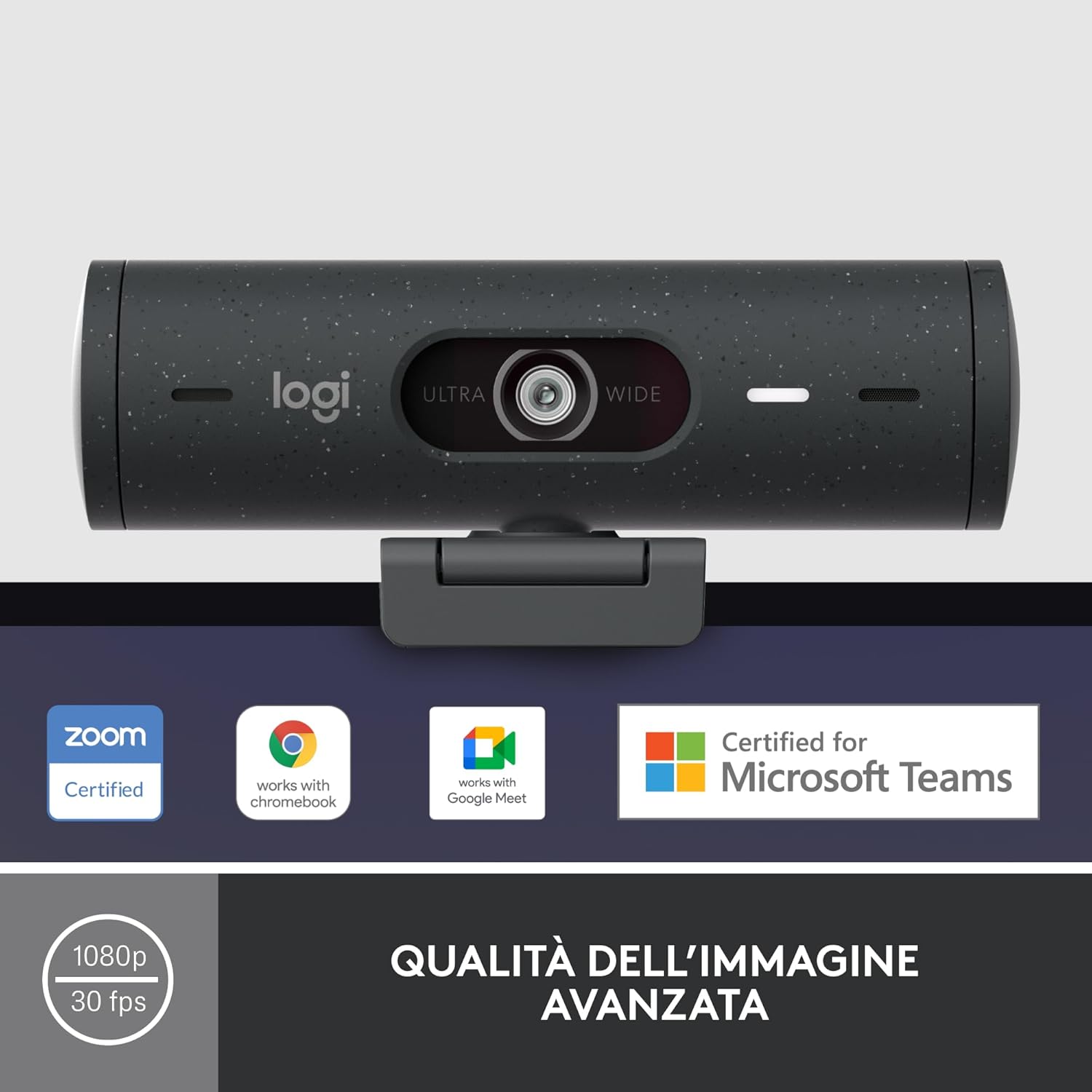 Thumbnail 1 de Logitech Brio 500 webcam Full HD 1080p con RightLight 4, auto-framing e microfono con riduzione del rumore