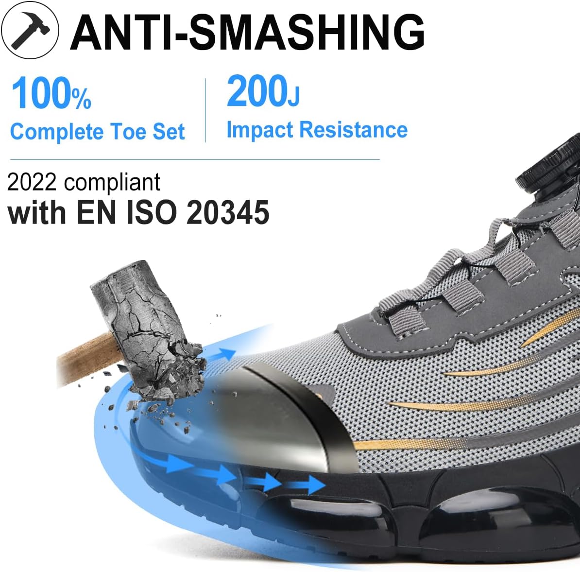 Thumbnail 1 de YEKOYIOO Chaussures de sécurité homme/femme – Basket de sécurité légère, respirante et antidérapante avec embout acier (38–46 EU)