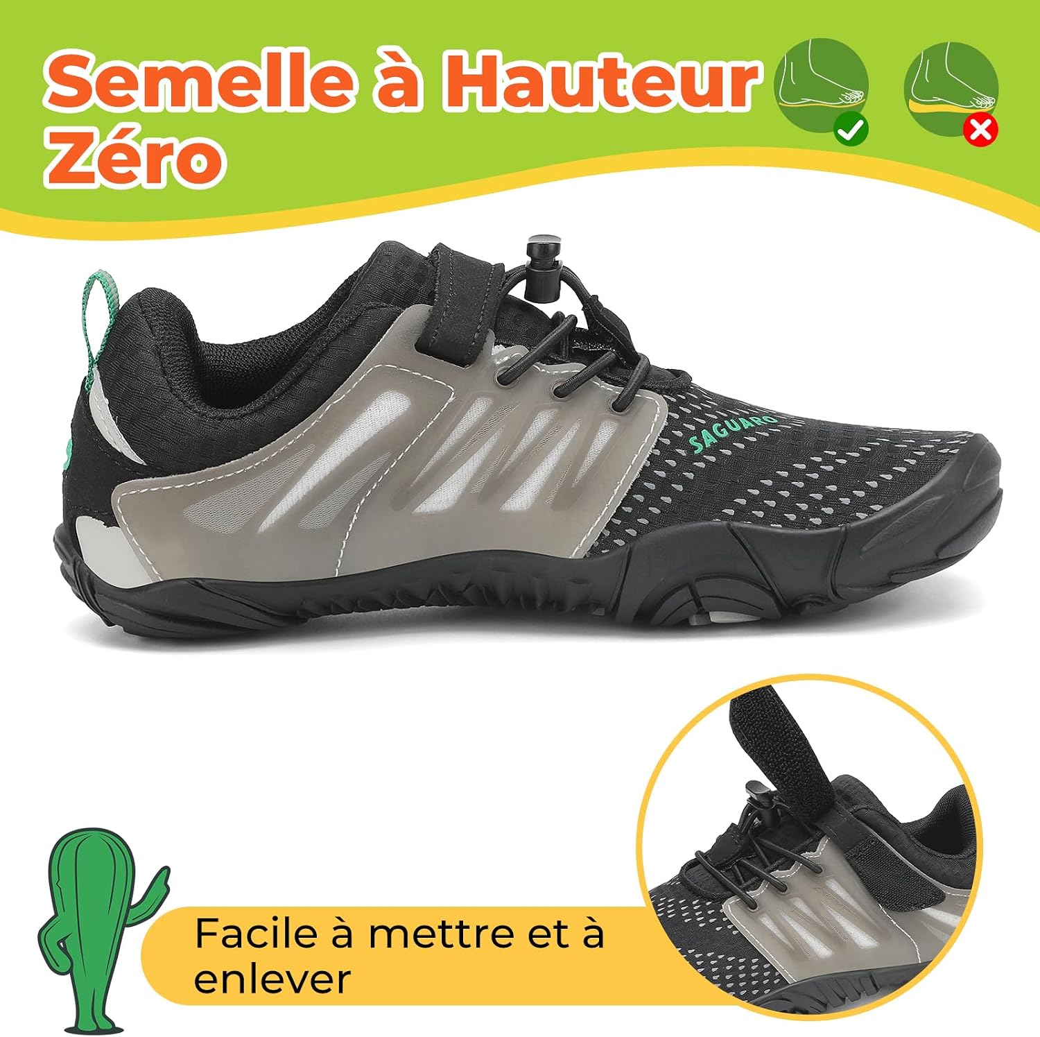Detalle de SAGUARO chaussures barefoot enfant 36