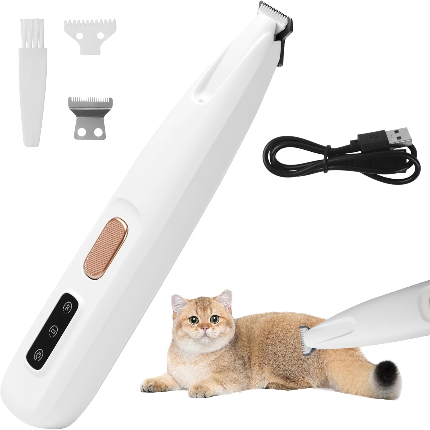 PawTrim Pro Tondeuse LED silencieuse sans fil USB rechargeable étanche pour chiens et chats