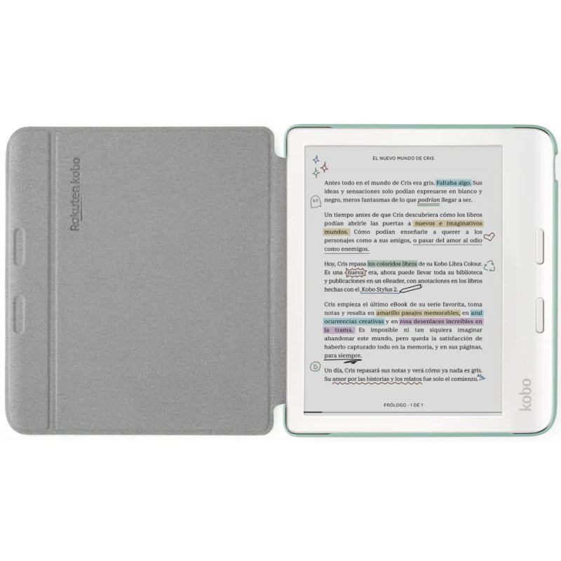 Thumbnail 1 de Kobo Basic SleepCover funda de libro 7" verde jardín para Kobo Libra Colour