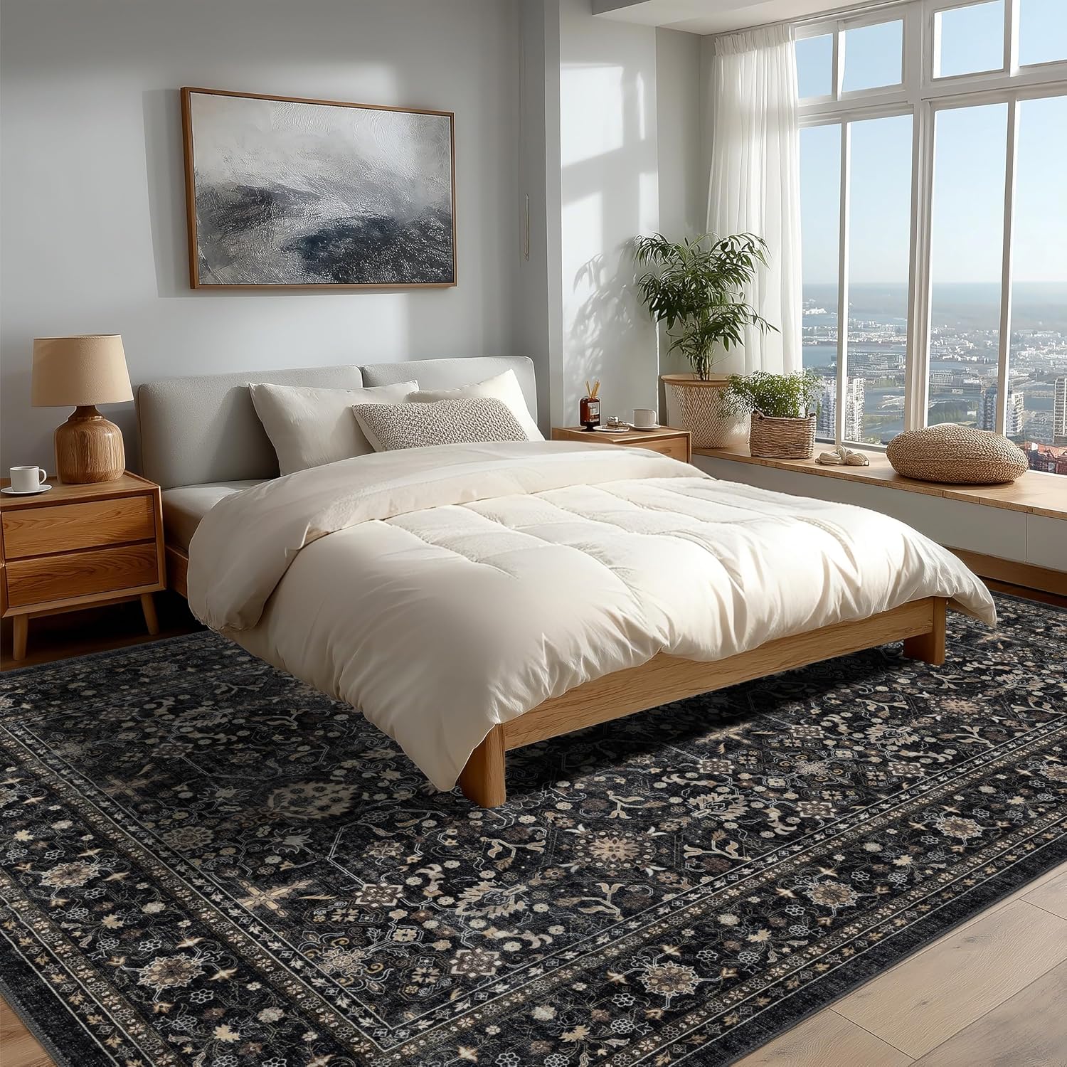 Detalle de Ruaruarug Area Rug 8×10 Non-Slip, Machine Washable
