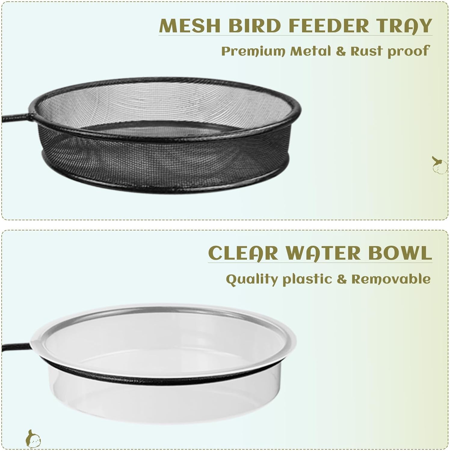 Thumbnail 6 de Urban Deco Deck Bird Feeders Platform Deck Mount Bird Feeder & Bird Bath Spa, Bronze